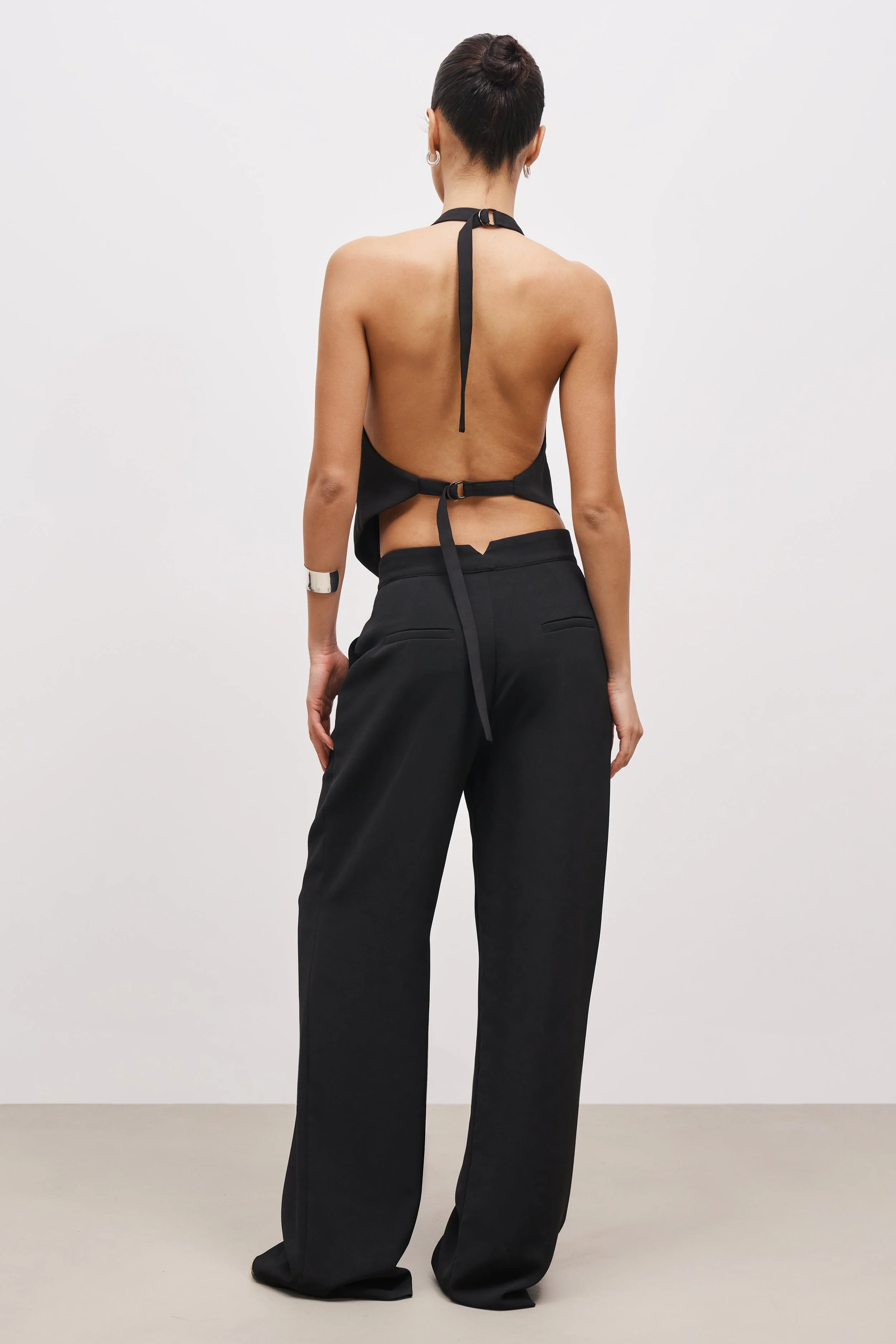 Backless Halter Waistcoat - Black - Image 4