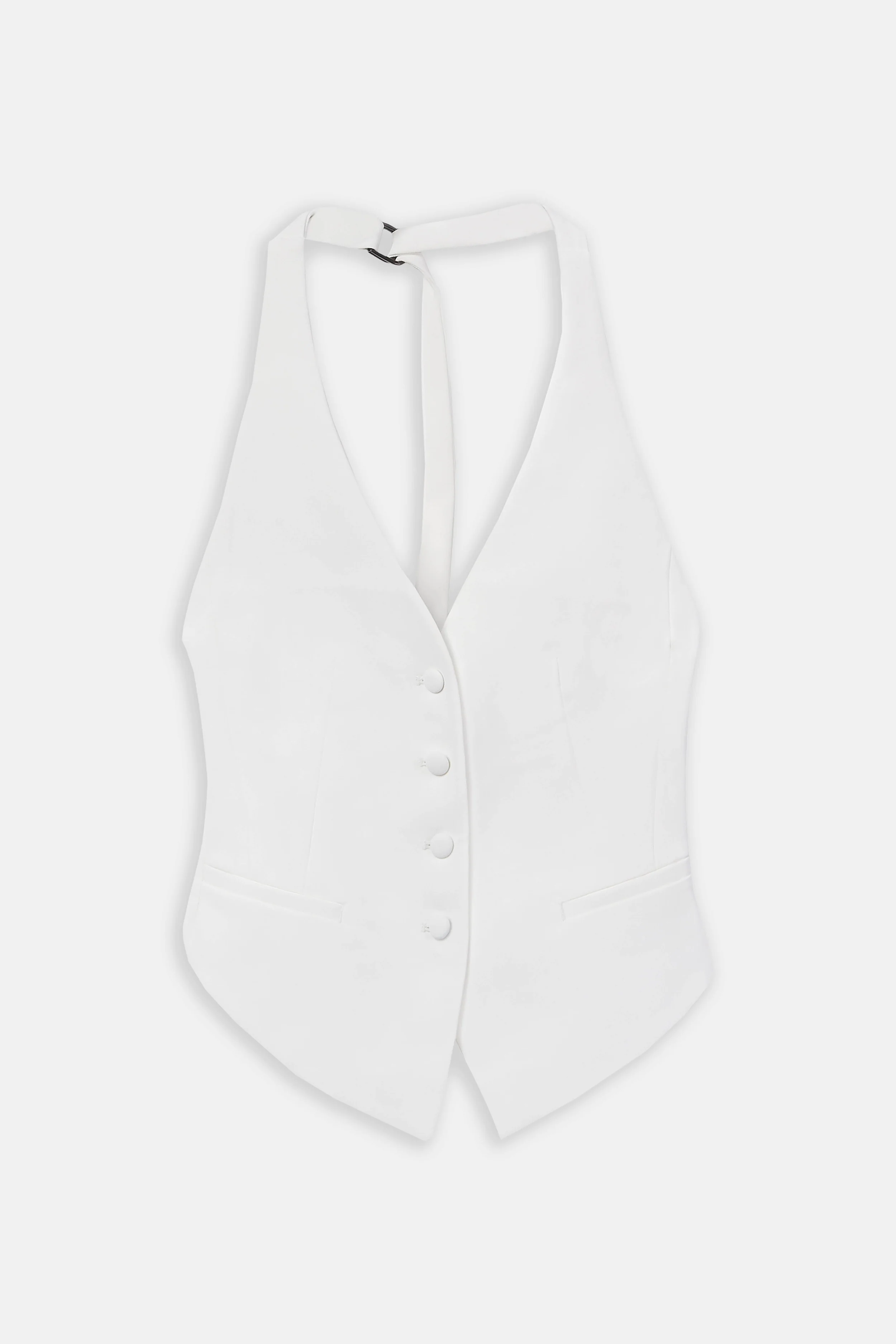 Backless Halter Waistcoat  - White - Image 6