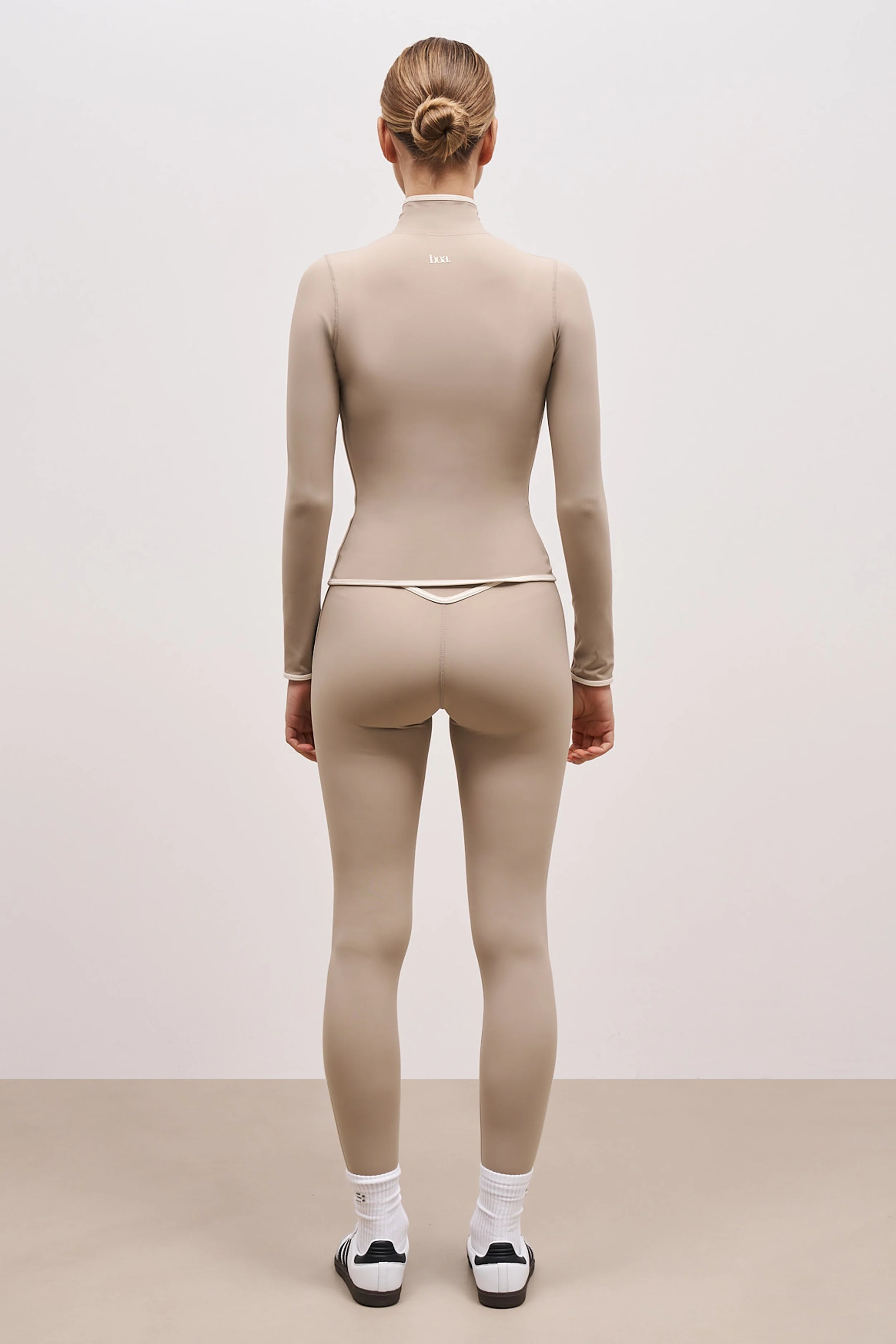 Base Contrast Trim Zip Up Jacket - Taupe/Tofu - Image 4