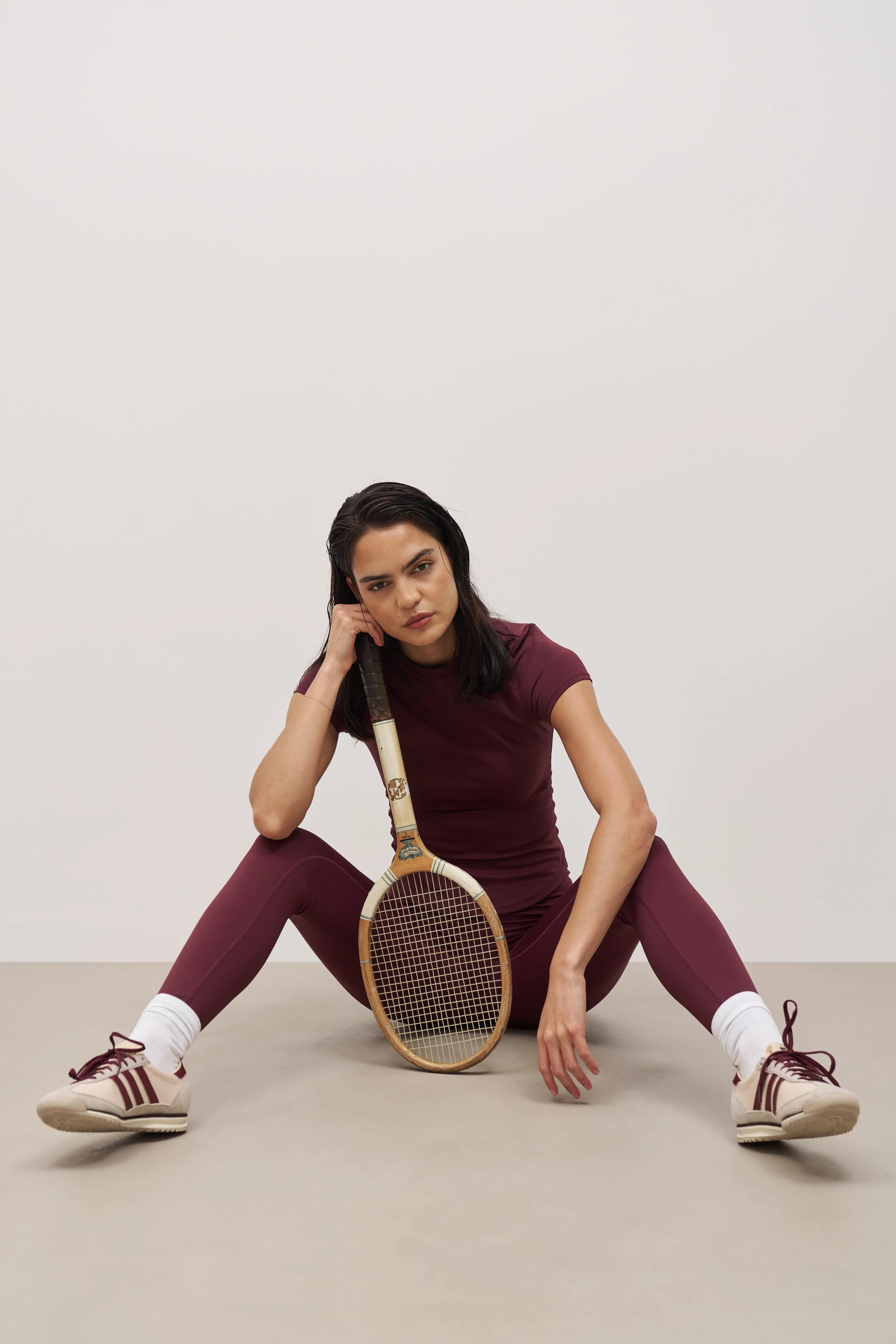 Base Sculpting T Shirt - Merlot - Image 4