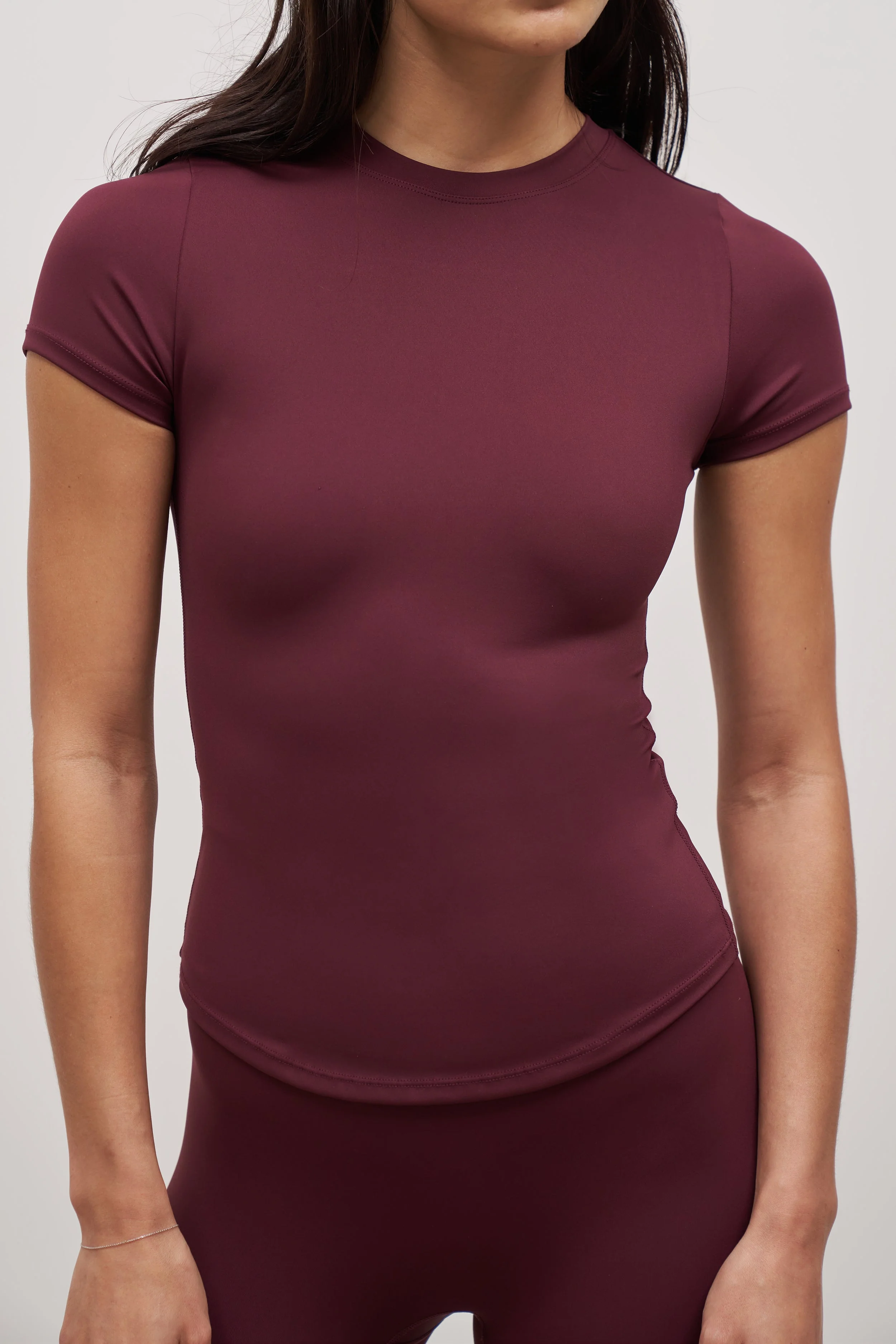 Base Sculpting T Shirt - Merlot - Image 5
