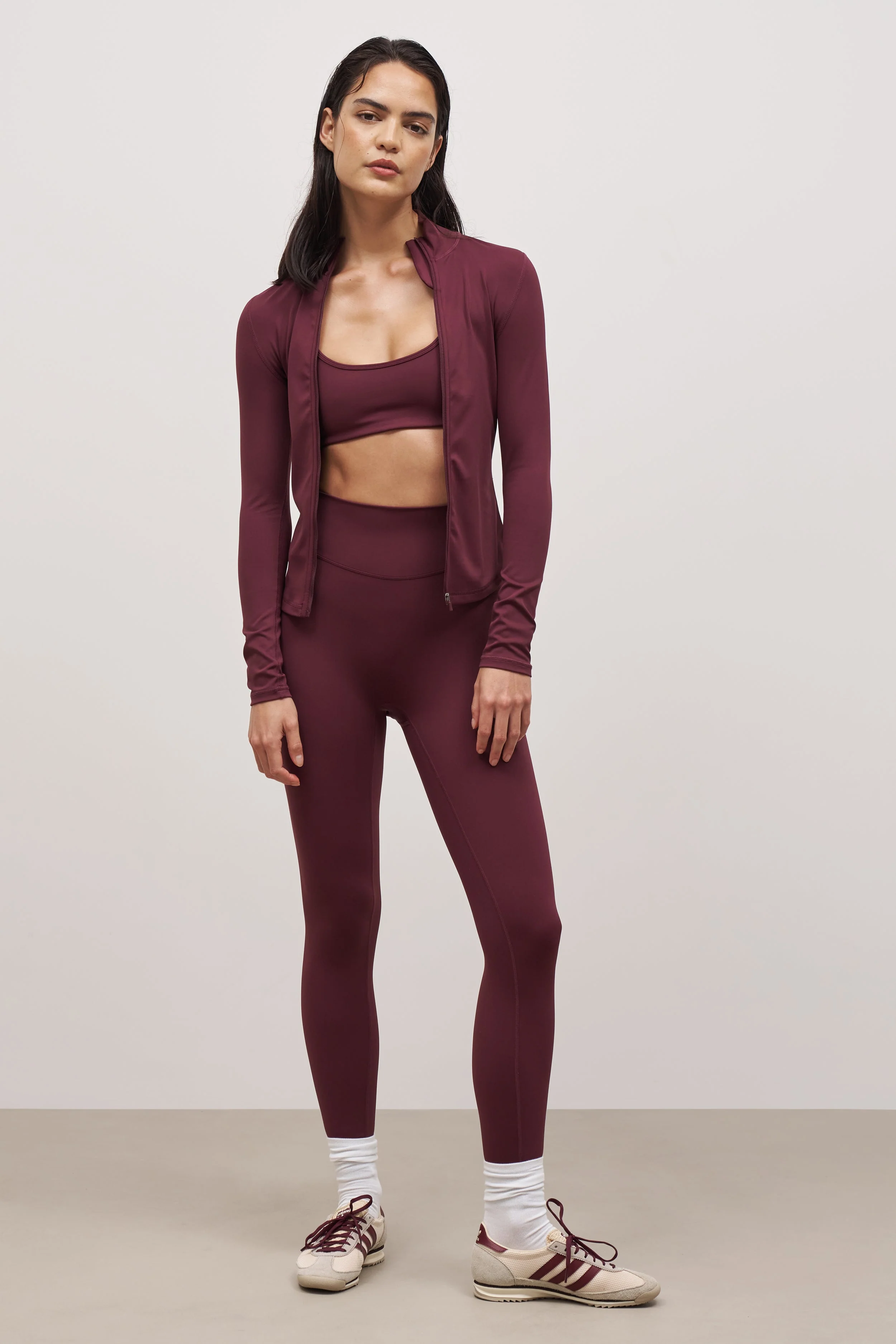 Base Sculpting Zip Up Jacket - Merlot - Image 3