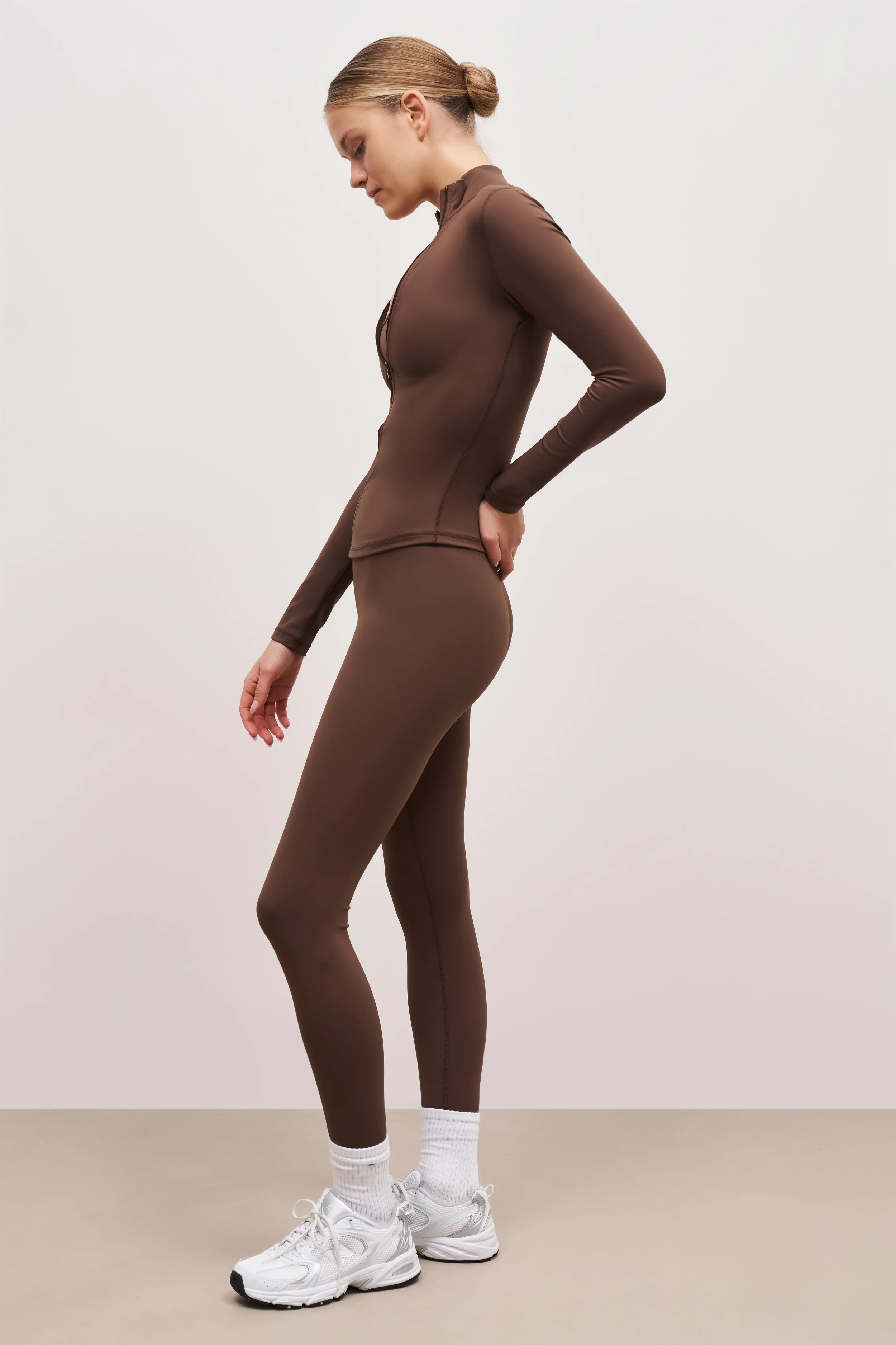 Base Sculpting Zip Up Jacket - Truffle - Image 5