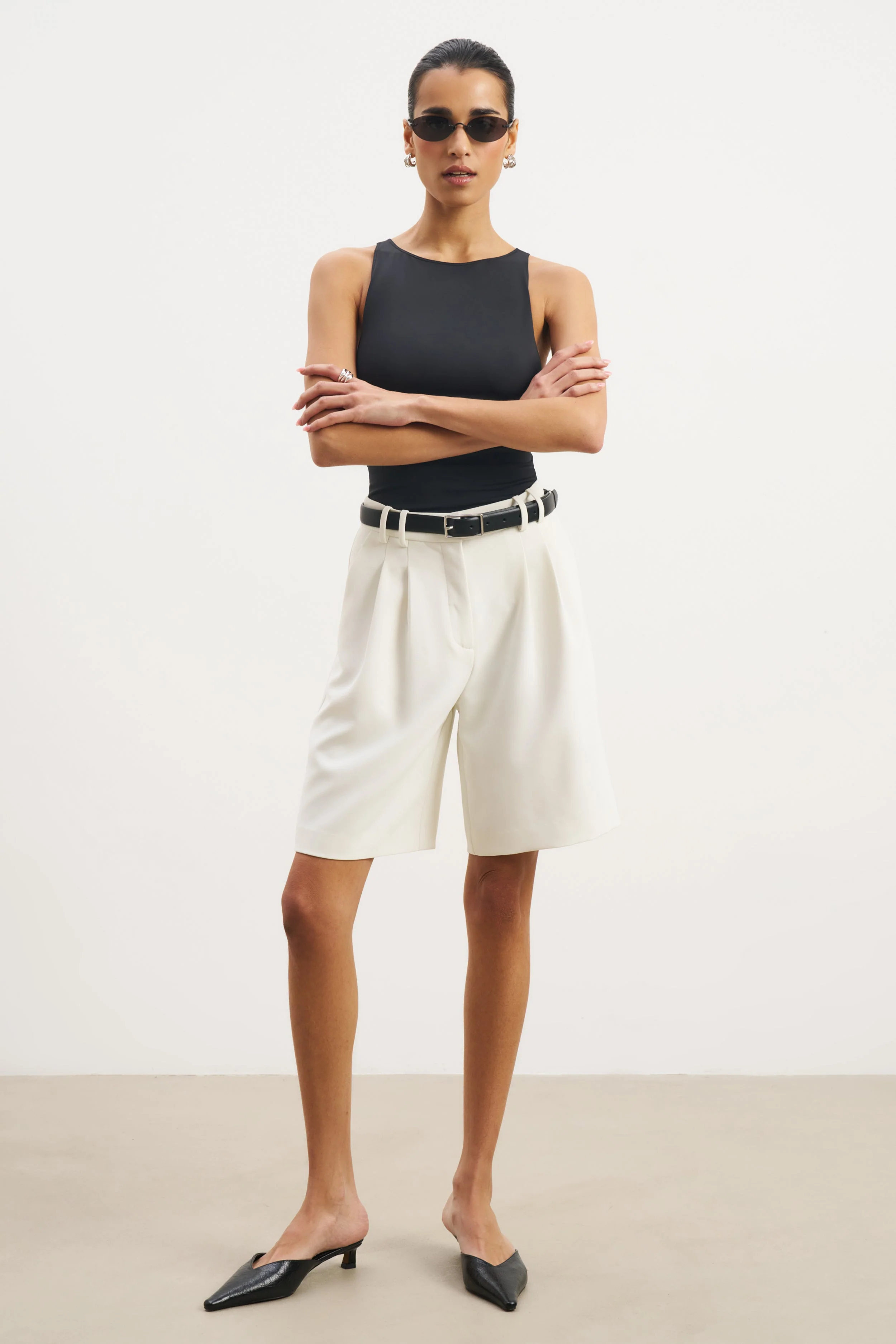 Boat Neck Tank Top - Black - Image 6