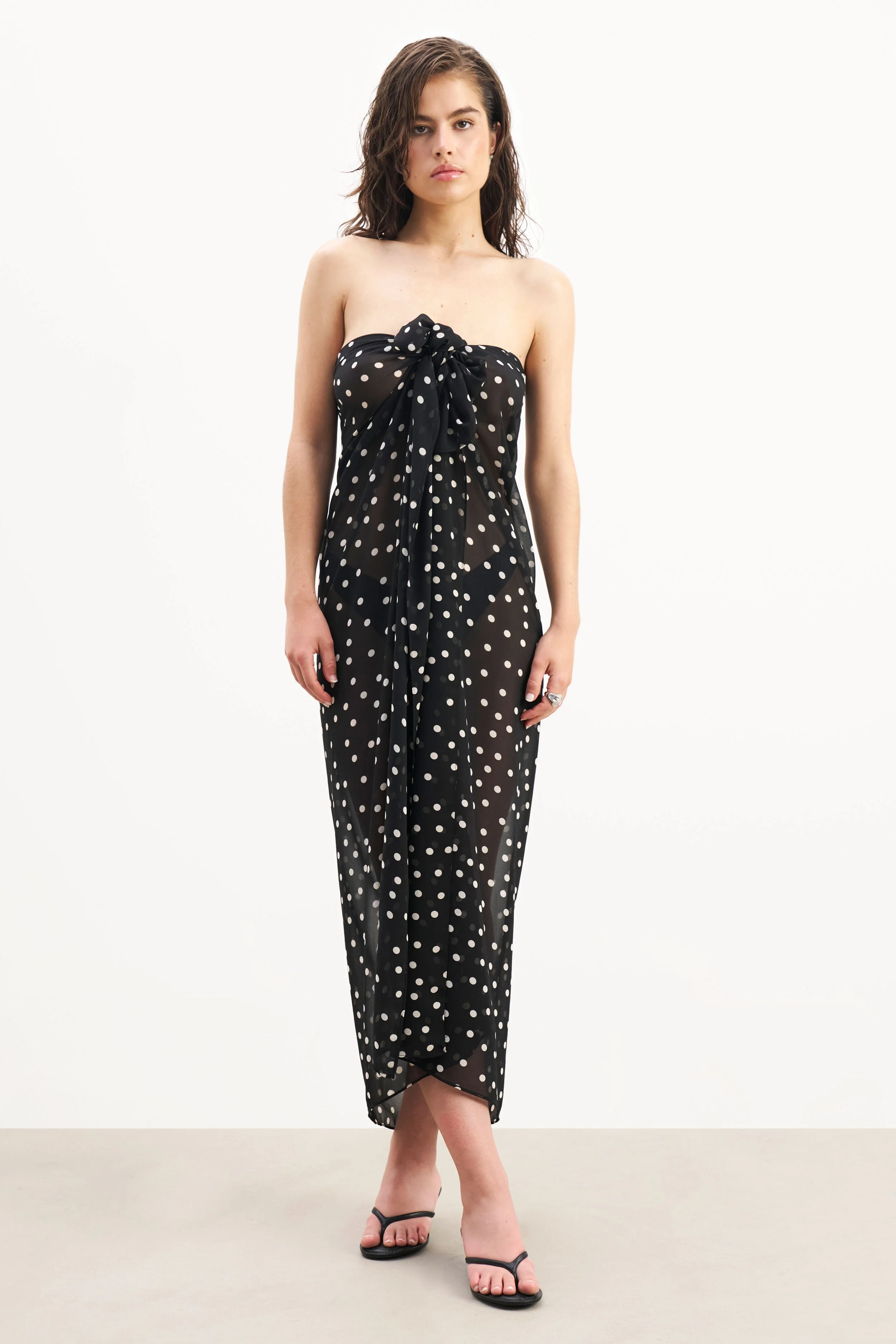 Chiffon Maxi Polka Dot Sarong Scarf -  Maxi Polka Dot - Image 7