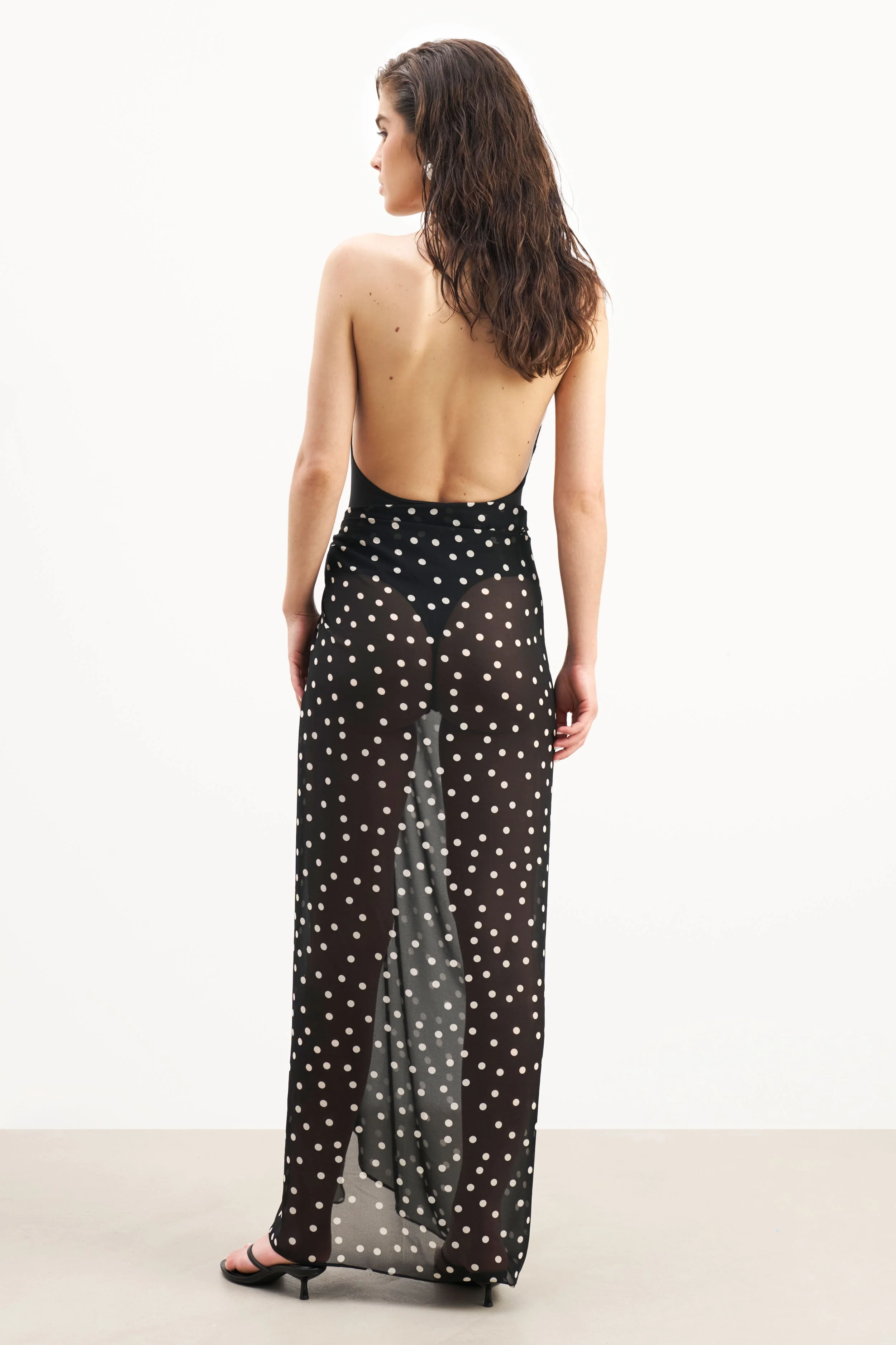 Chiffon Maxi Polka Dot Sarong Scarf -  Maxi Polka Dot - Image 9