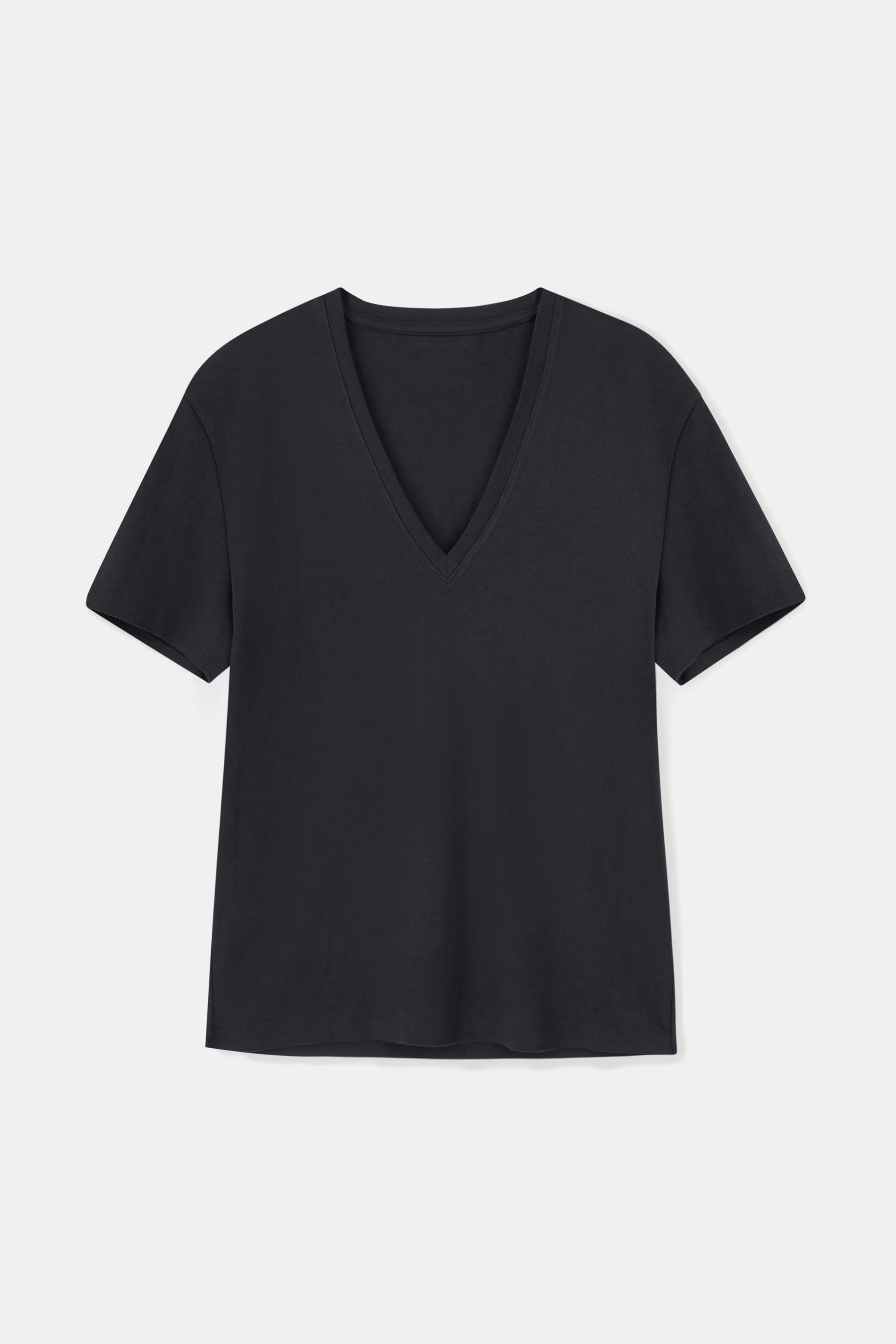 Classic V Neck T Shirt - Black - Image 6