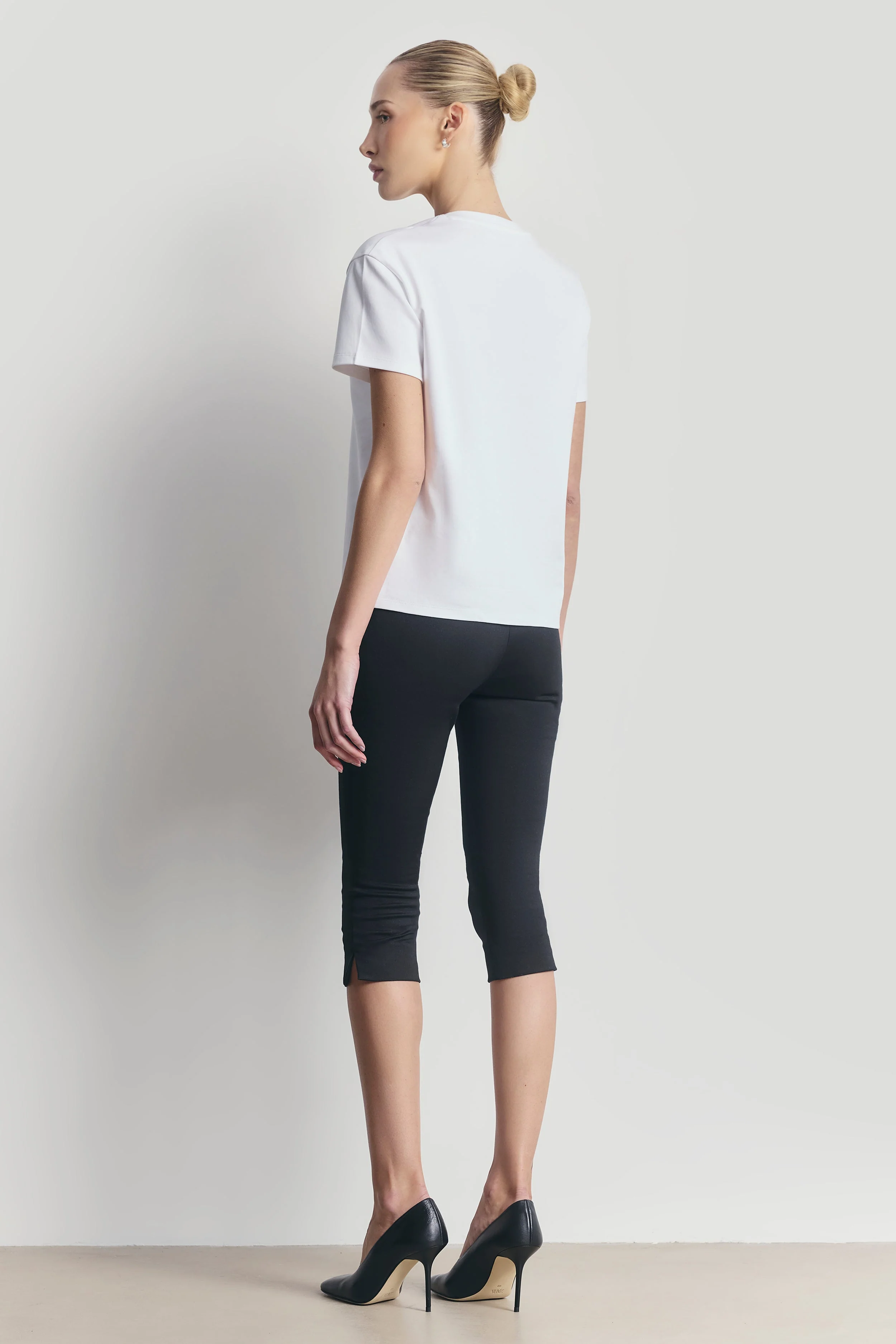 Classic V Neck T Shirt - White - Image 5