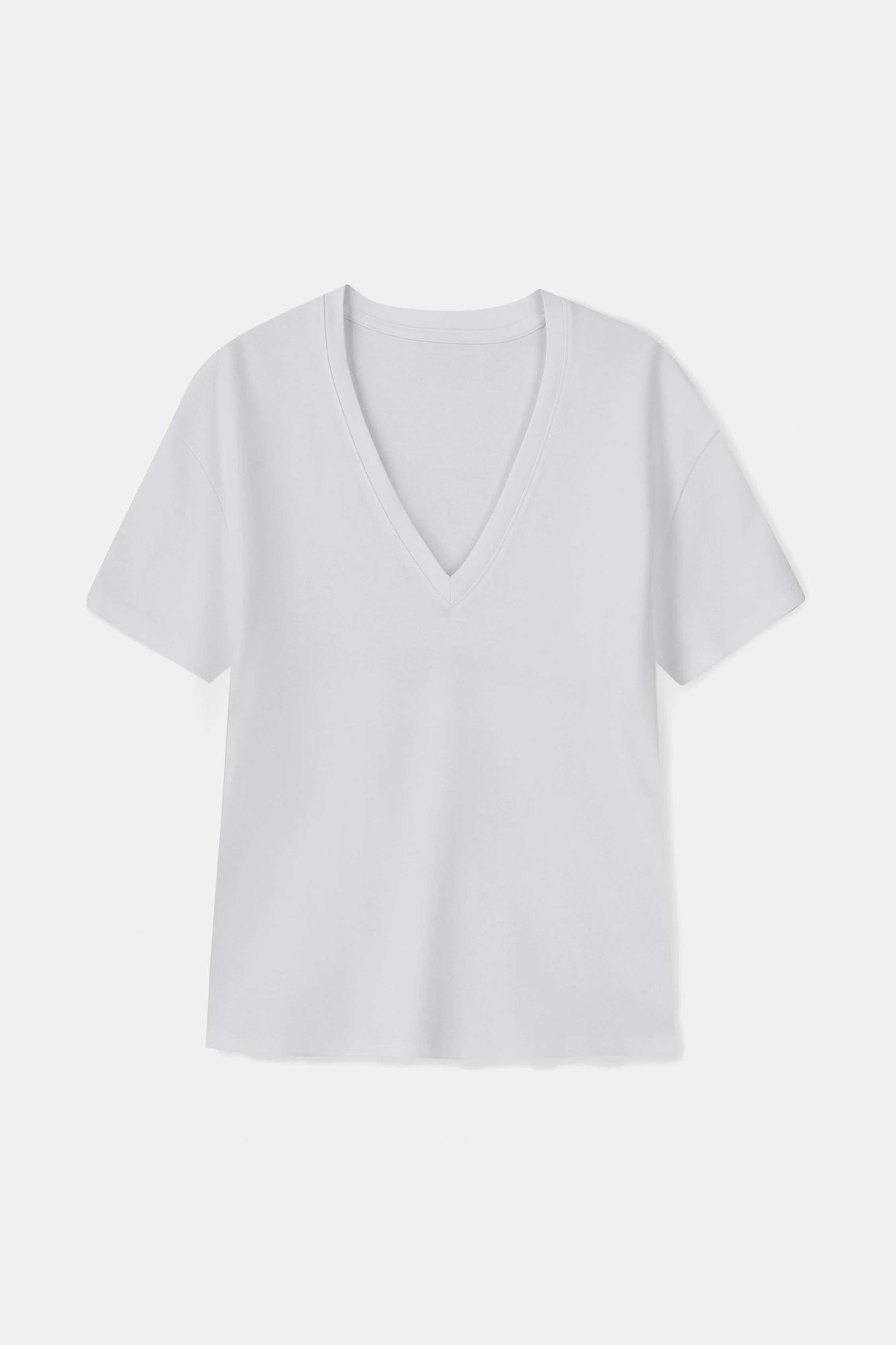 Classic V Neck T Shirt - White - Image 6