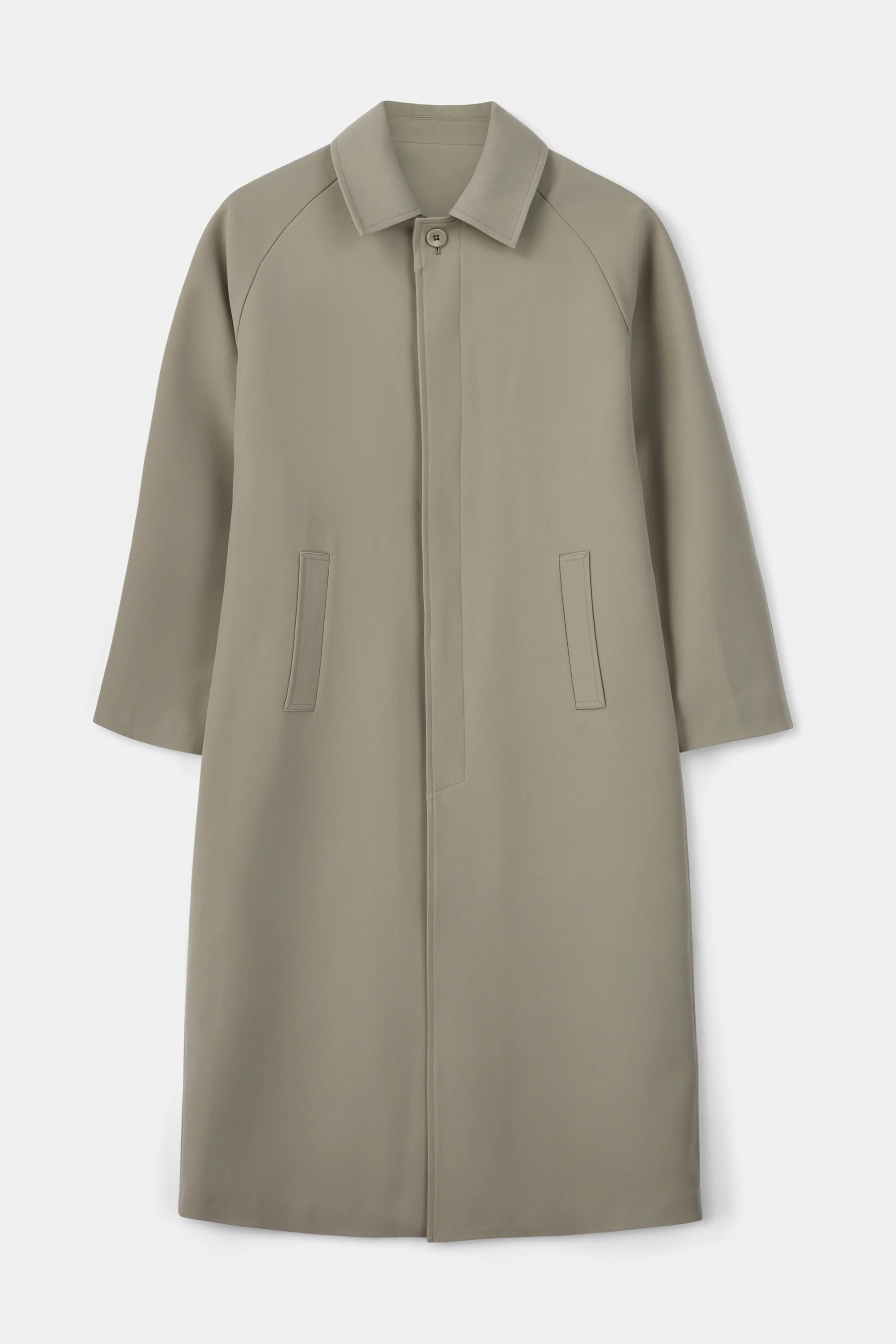 Clean Cut Longline Driving Coat - Antique Sage - Image 10