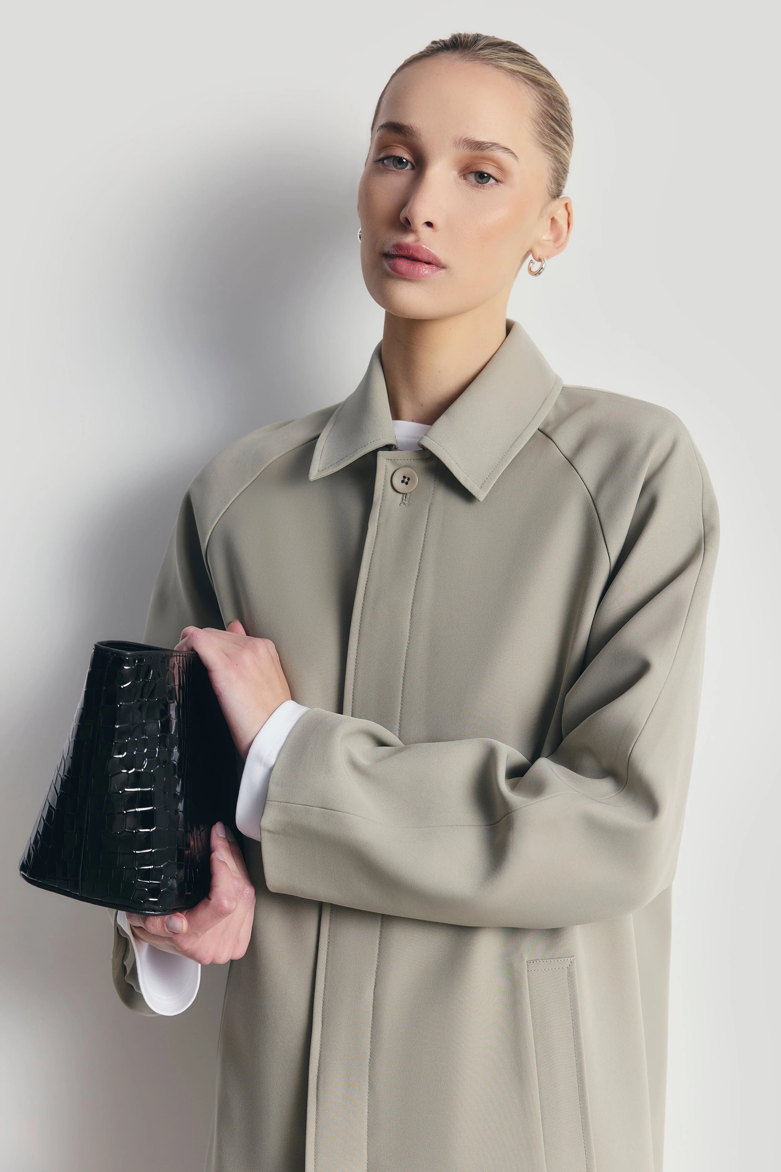 Clean Cut Longline Driving Coat - Antique Sage - Image 4