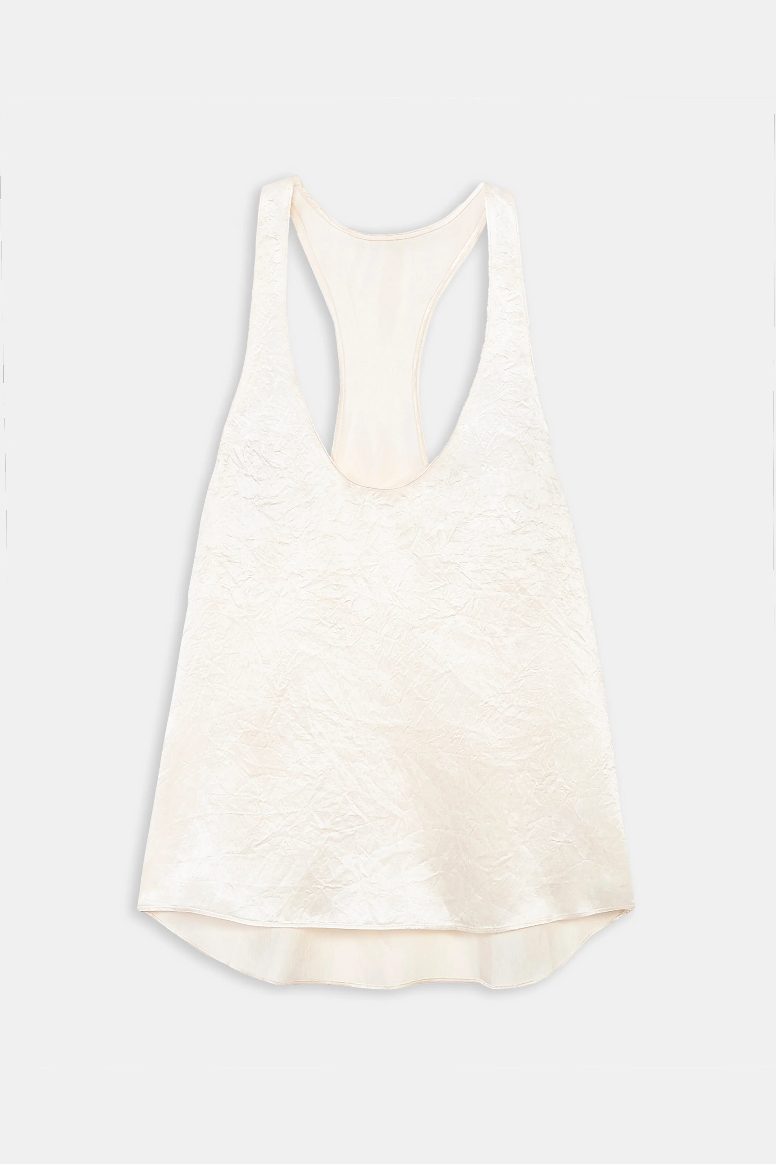 Crushed Satin Plunge U Neck Tank Top - Champagne - Image 11
