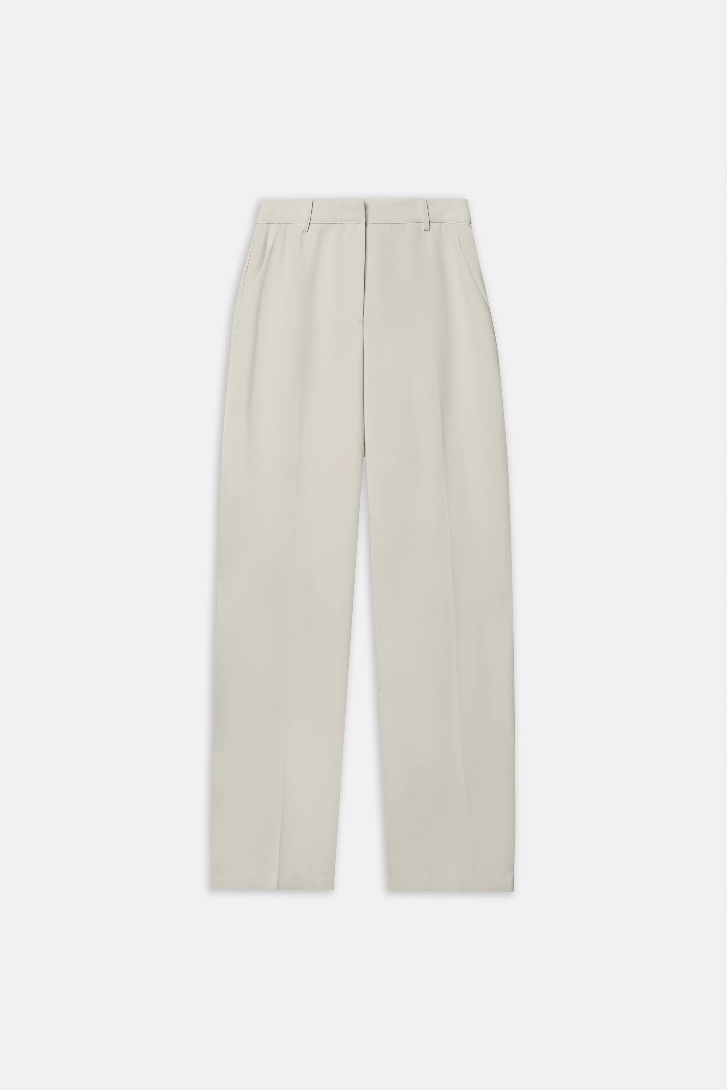 Draped Mid Rise Trousers - Cream - Image 6