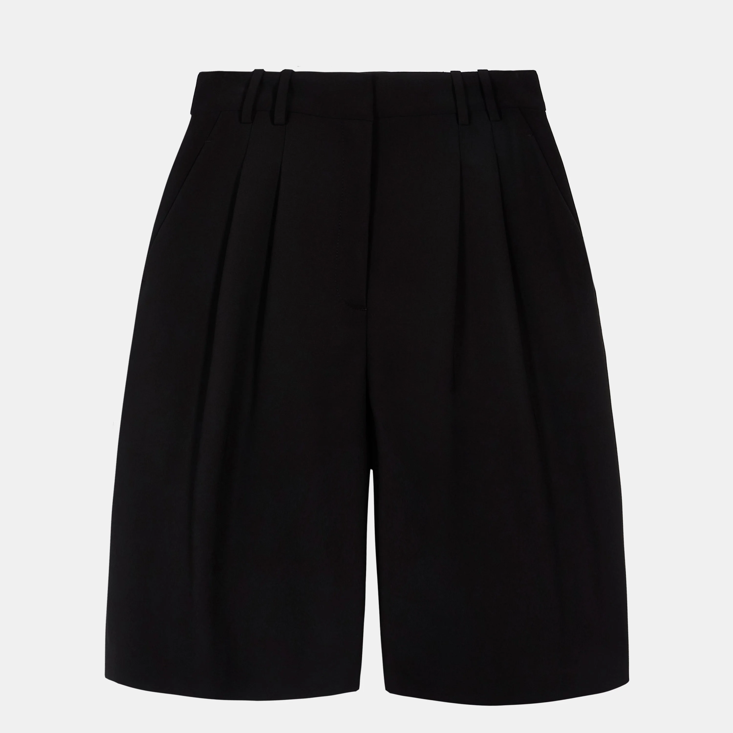Effortless Pleated Longline Shorts - Black - Image 11