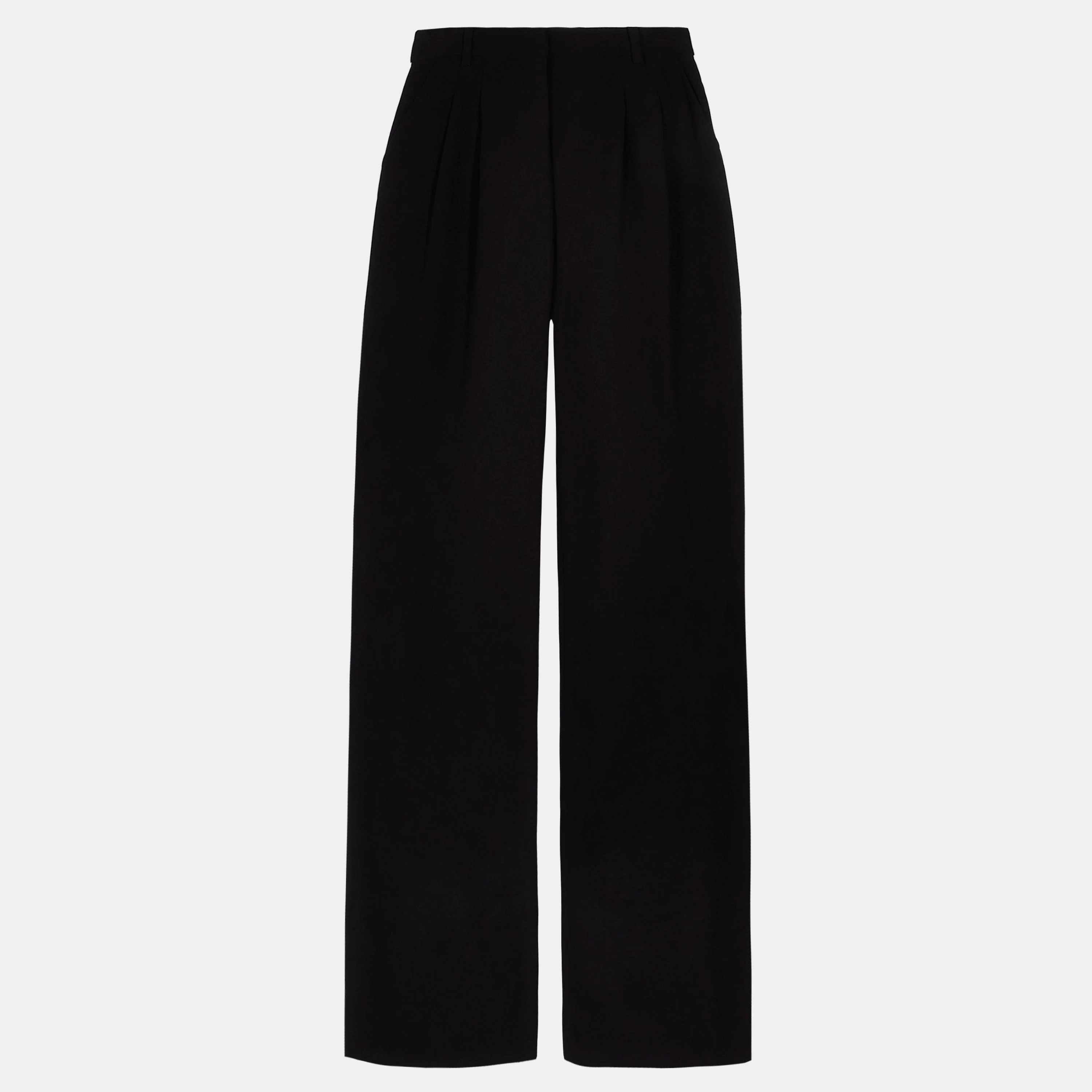 Effortless Pleated Wide Leg Trousers - Black - Image 9