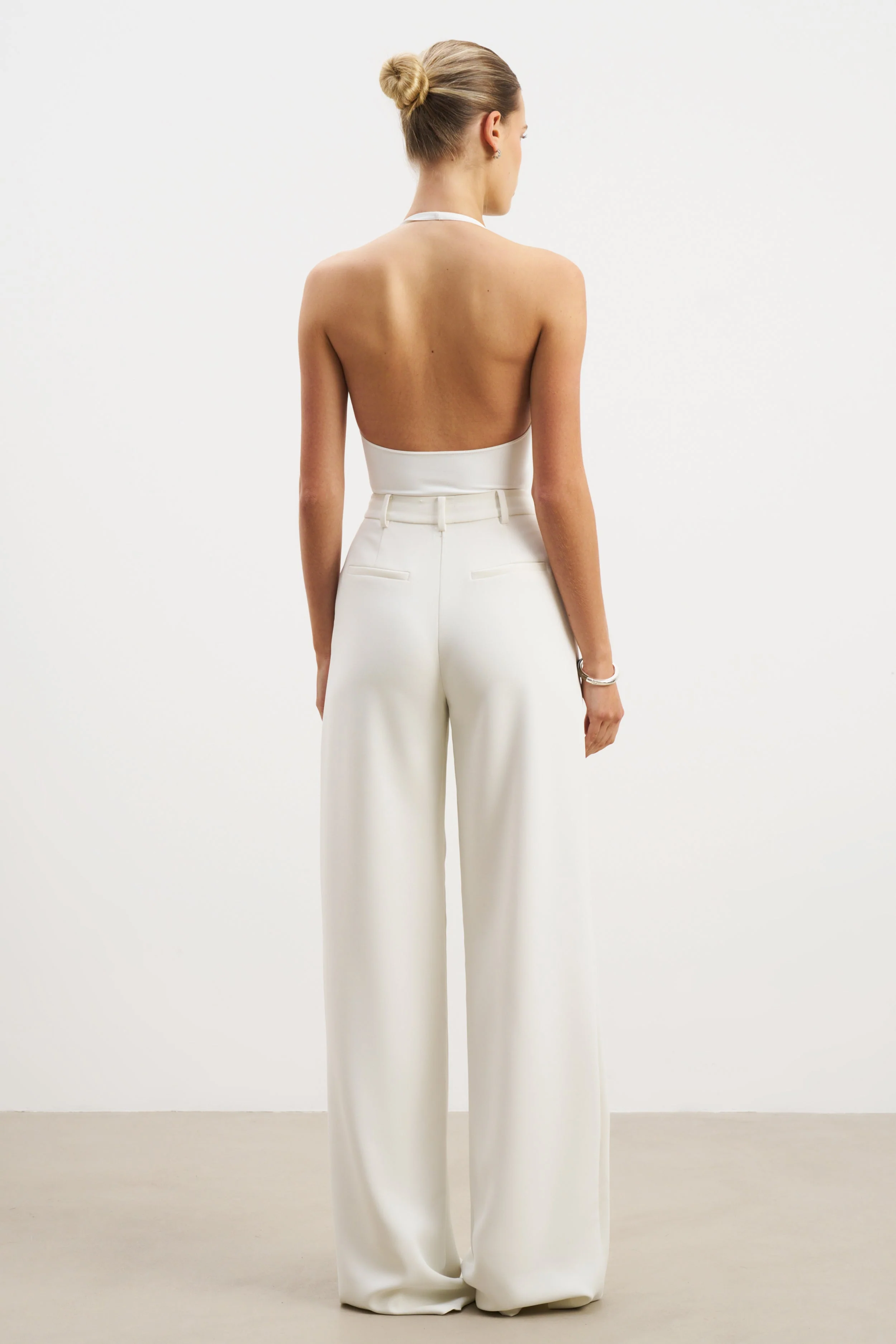 Effortless Pleated Wide Leg Trousers - White - Image 6