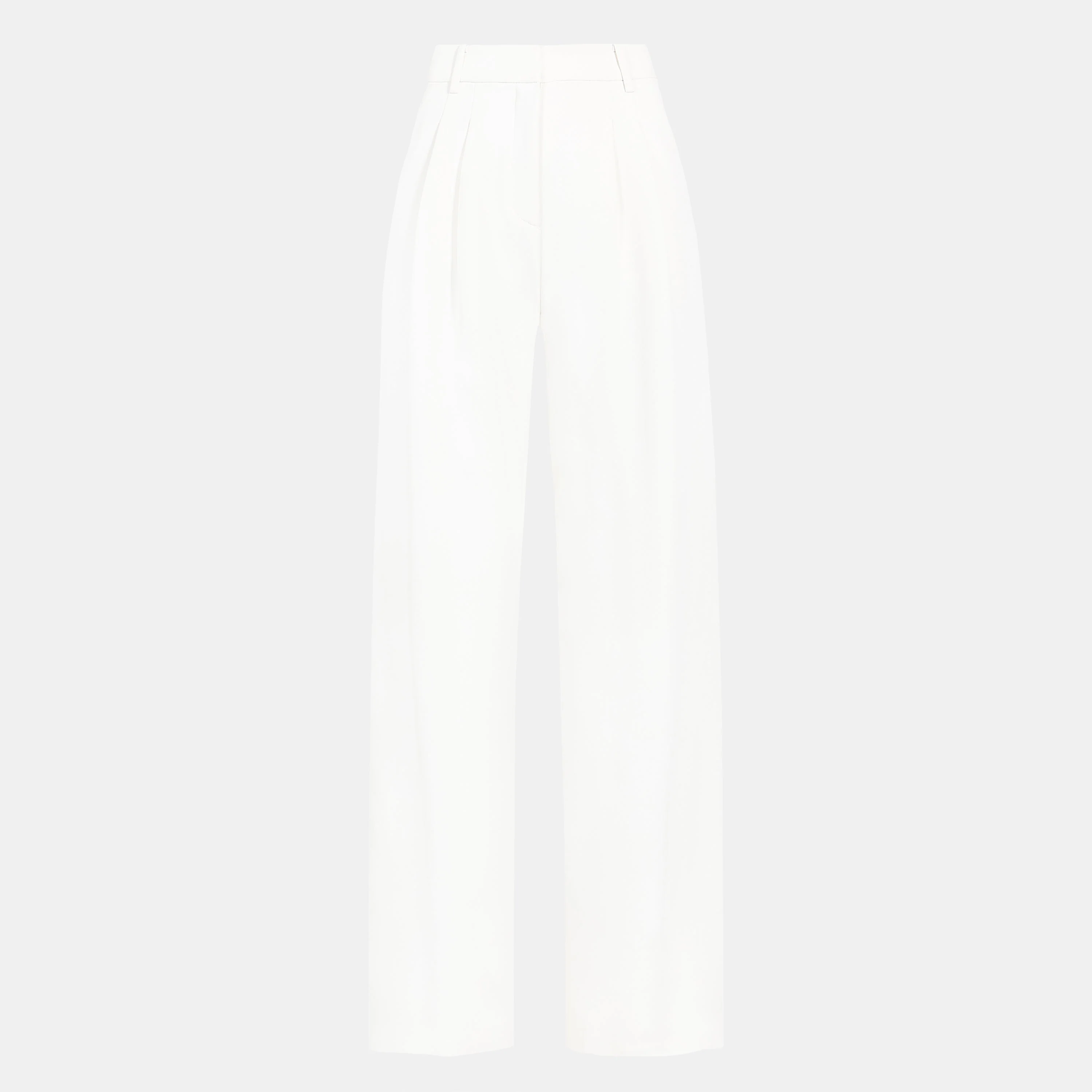 Effortless Pleated Wide Leg Trousers - White - Image 8