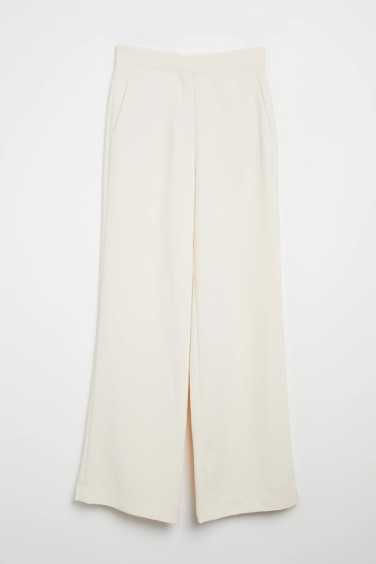 Effortless Wide Leg Trousers - Cream - Image 7
