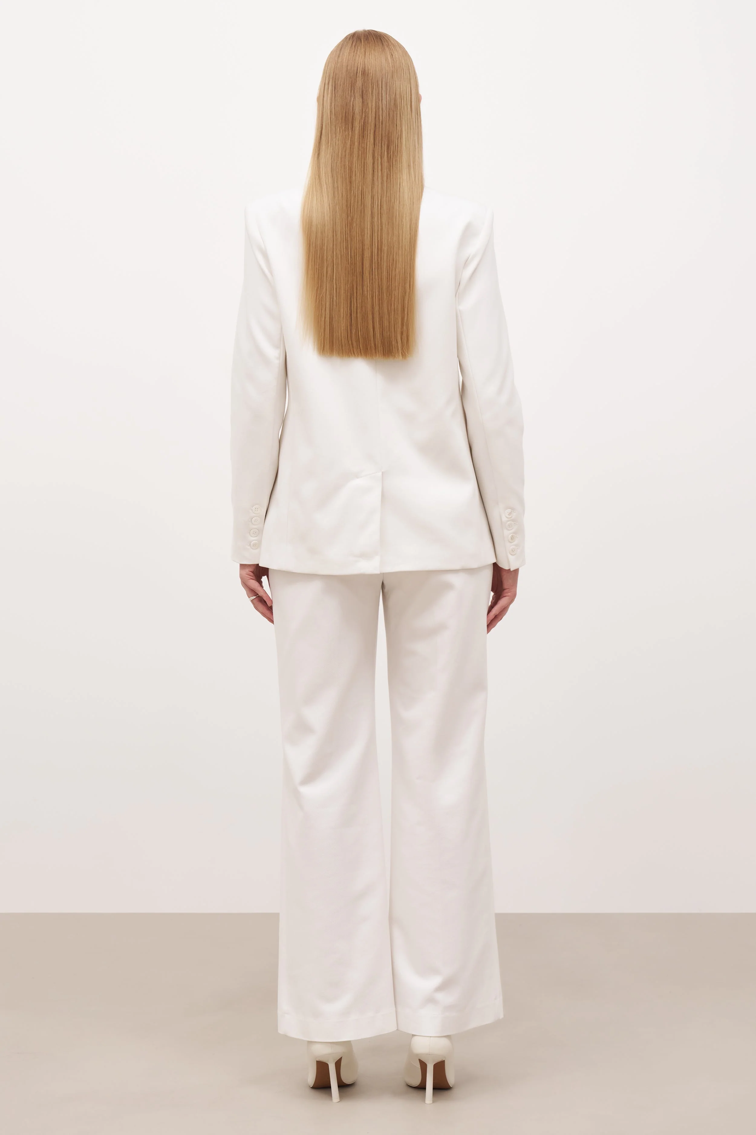 Formal Double Breasted Blazer - Cream - Image 8