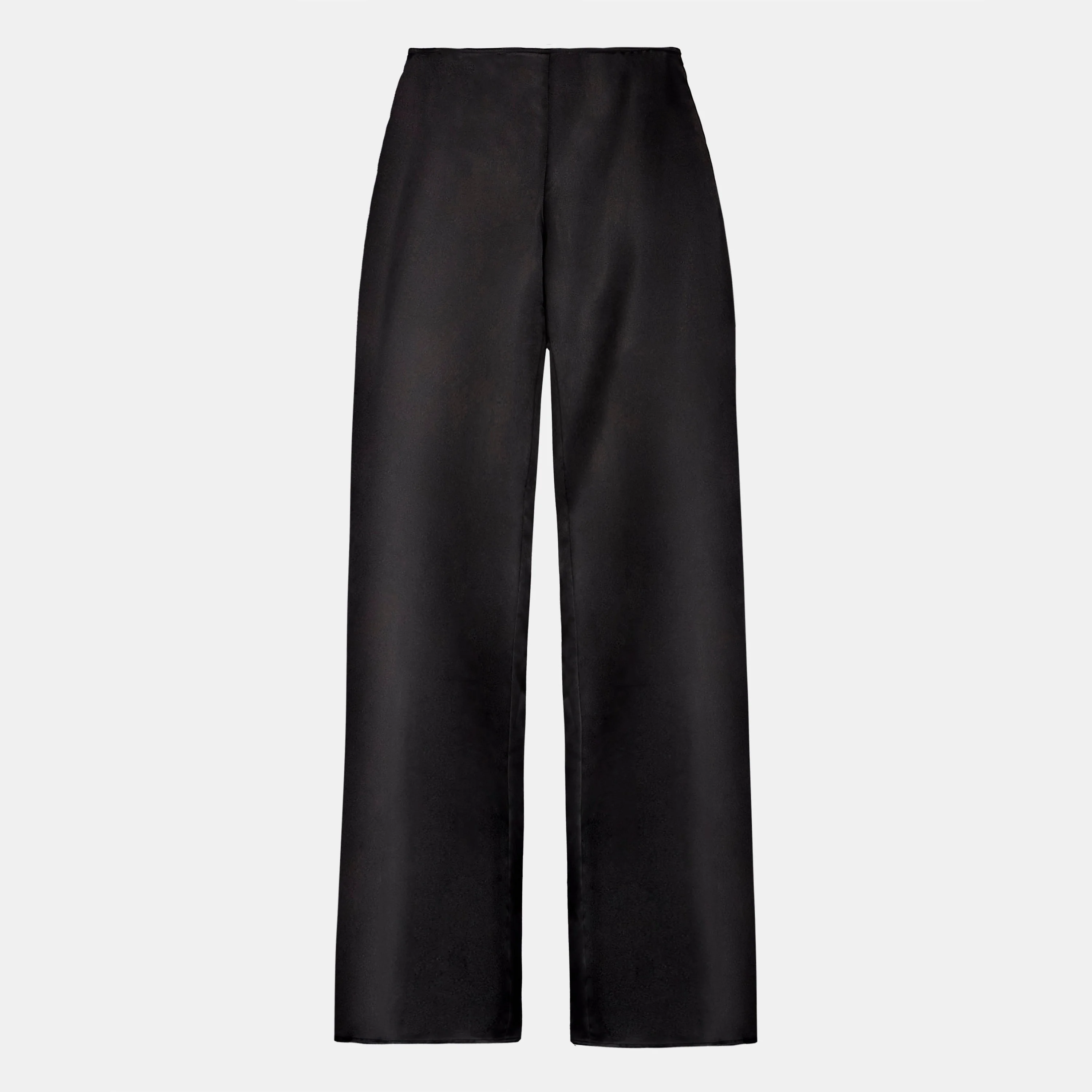 Formal Satin Straight Leg Trousers - Black - Image 9