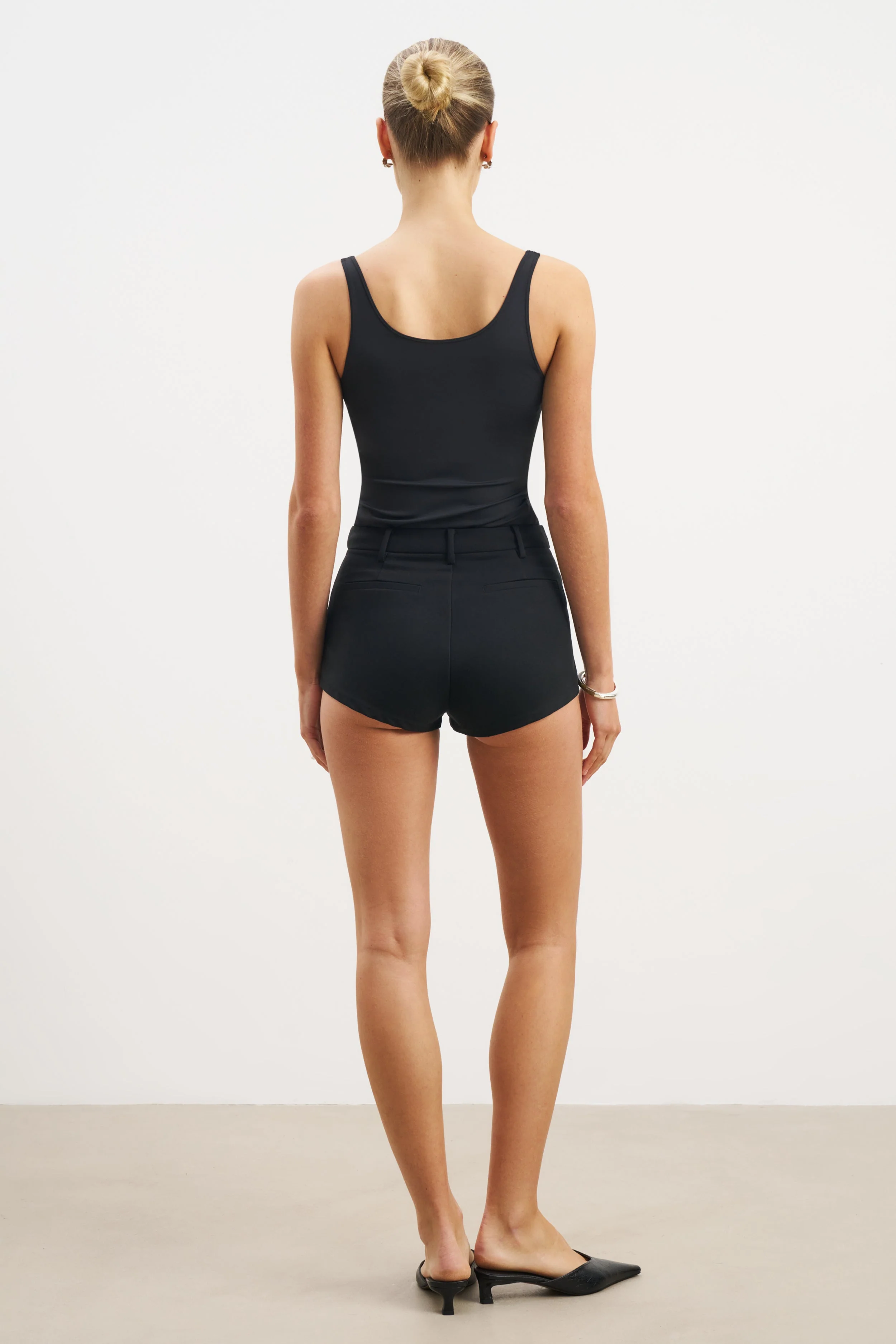 Formal Tailored Micro Shorts - Black - Image 7