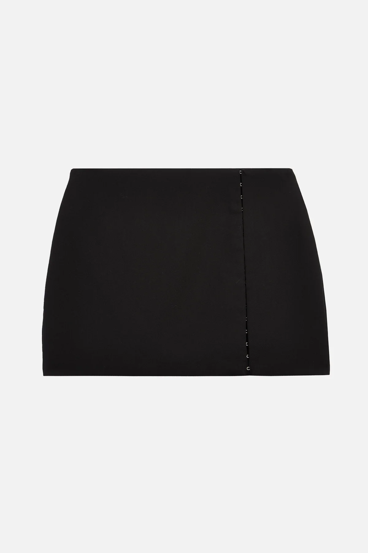 Hook & Eye Split Hem Mini Skirt - Black - Image 6