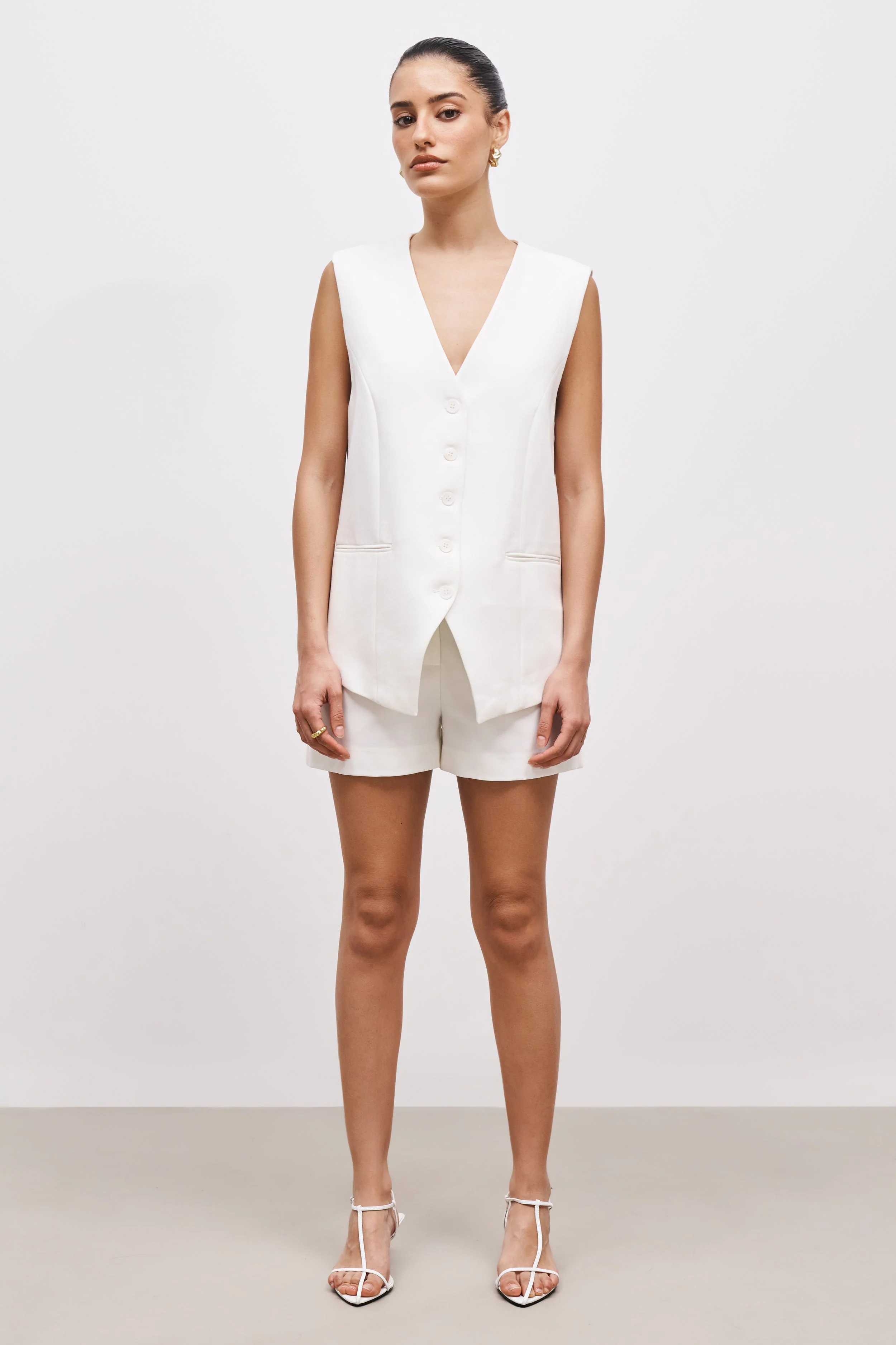 Oversized Waistcoat - Ivory - Image 3