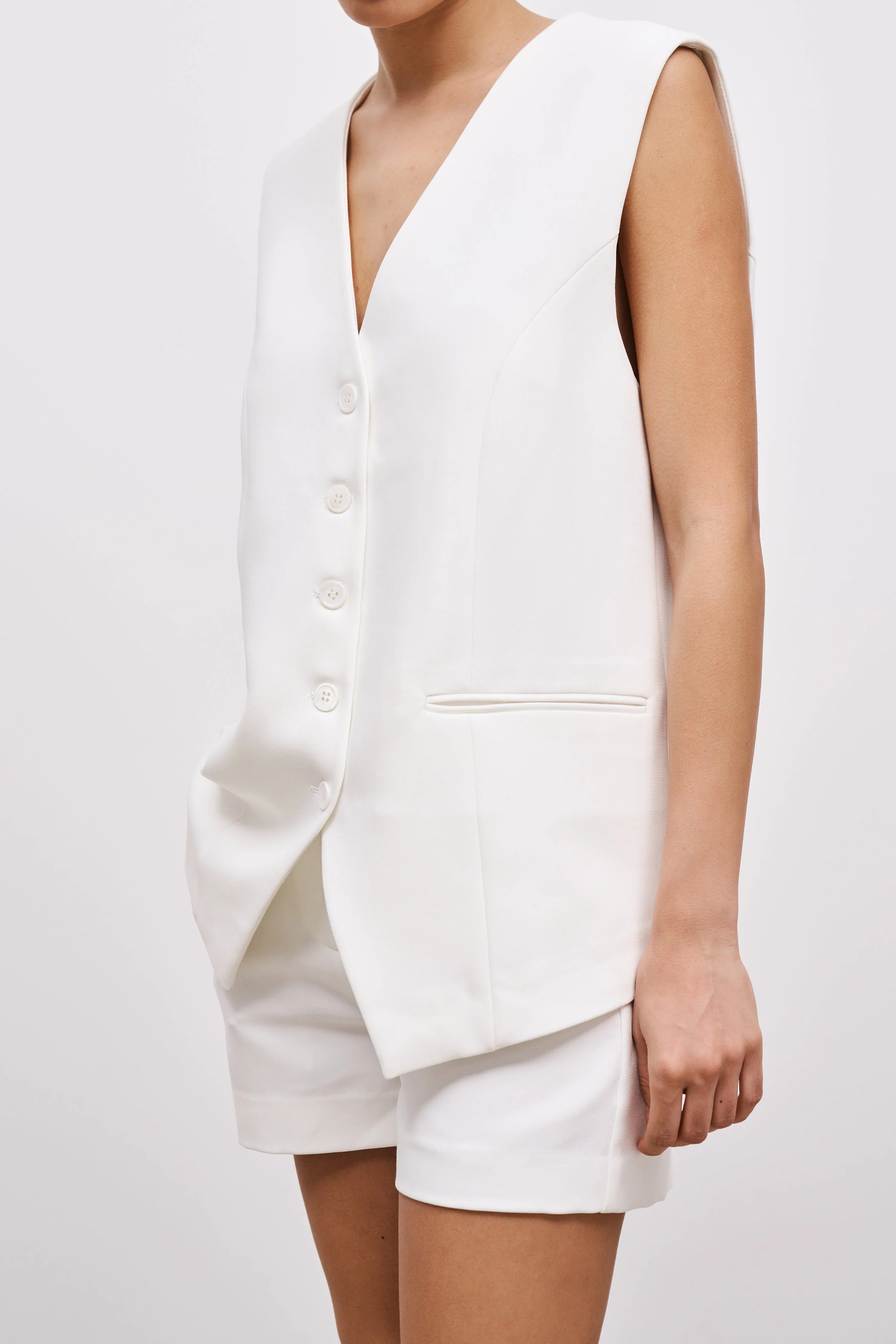 Oversized Waistcoat - Ivory - Image 5