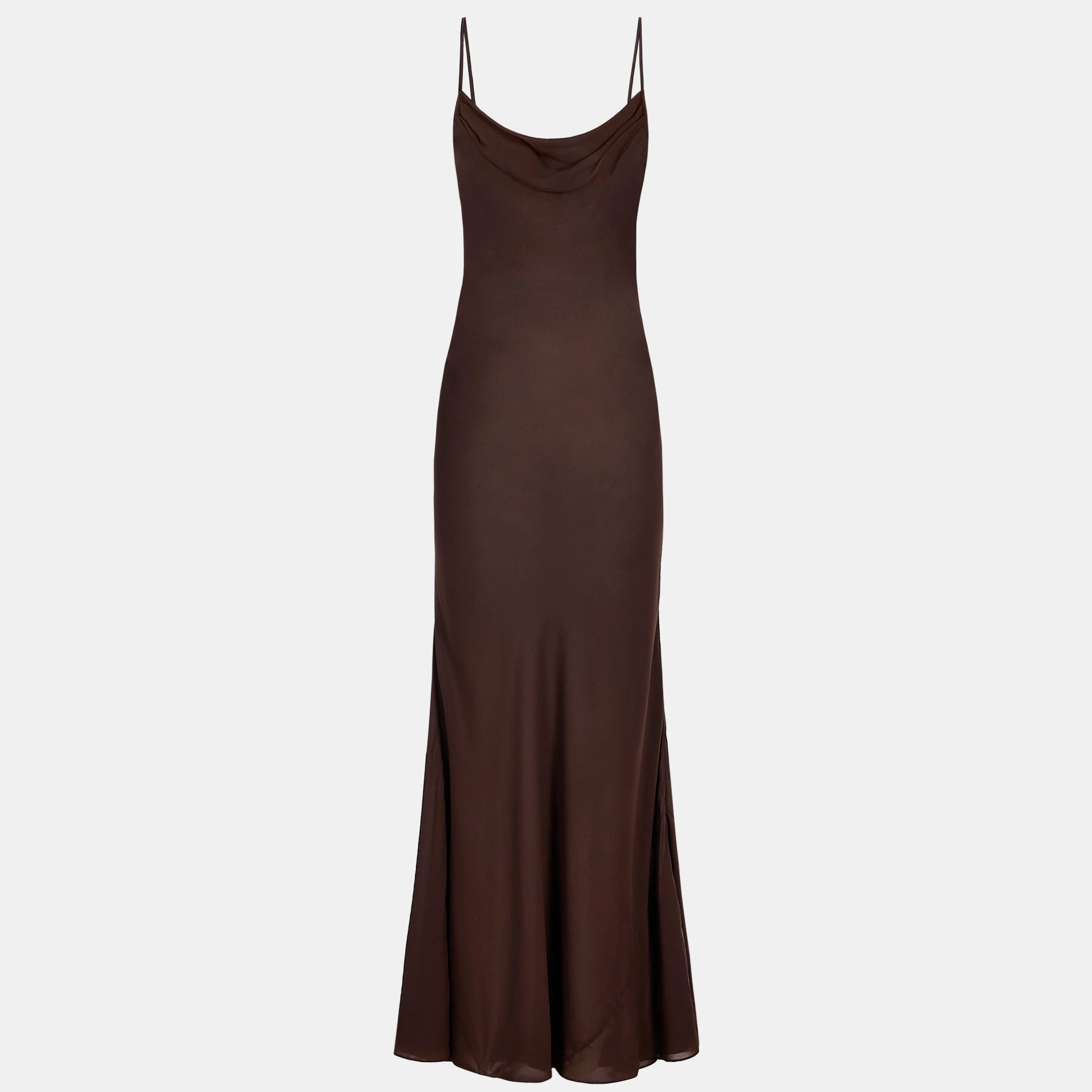 Ruched Chiffon Maxi Dress - Carob - Image 13