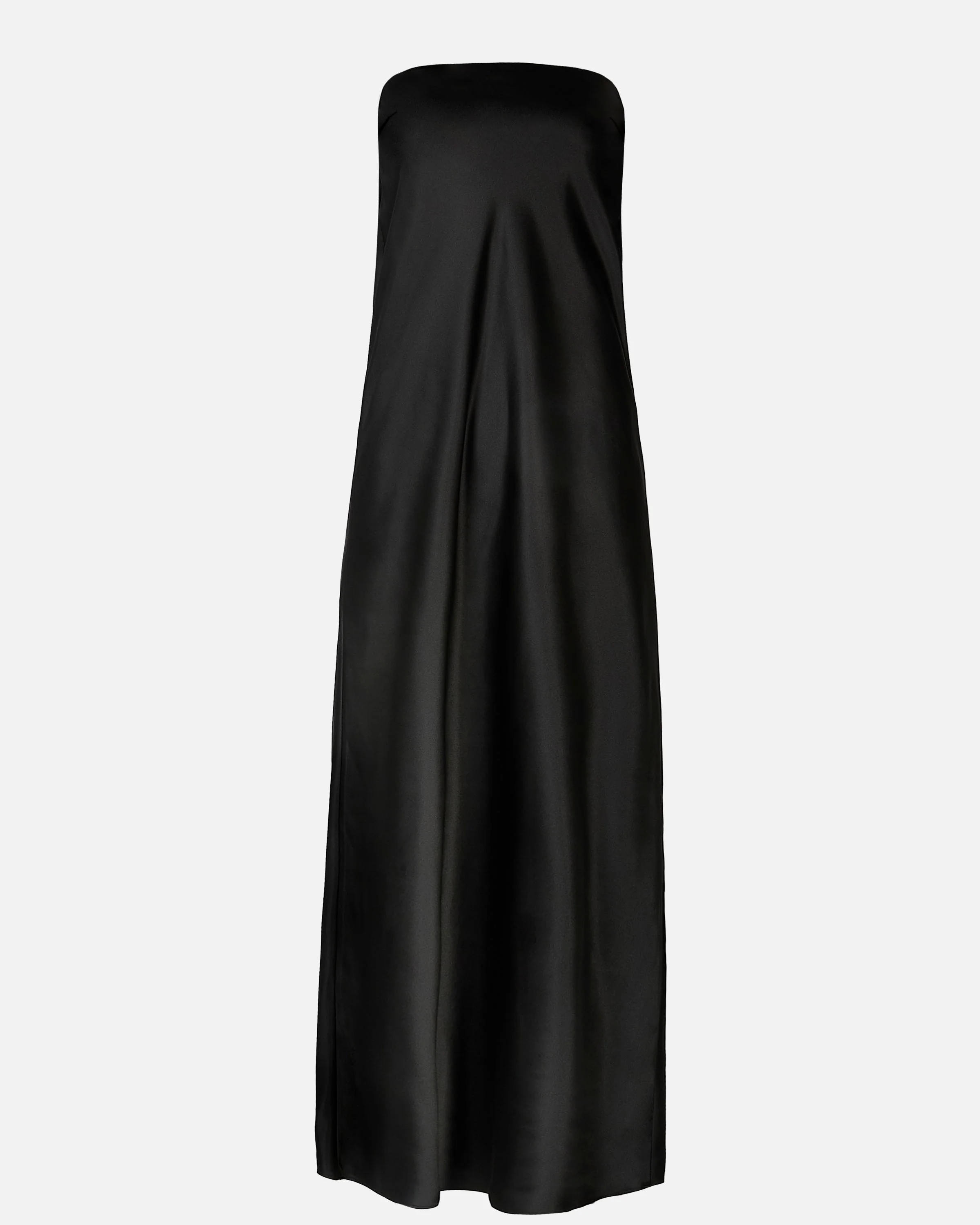 Satin Cowl Back Maxi Dress - Black - Image 9