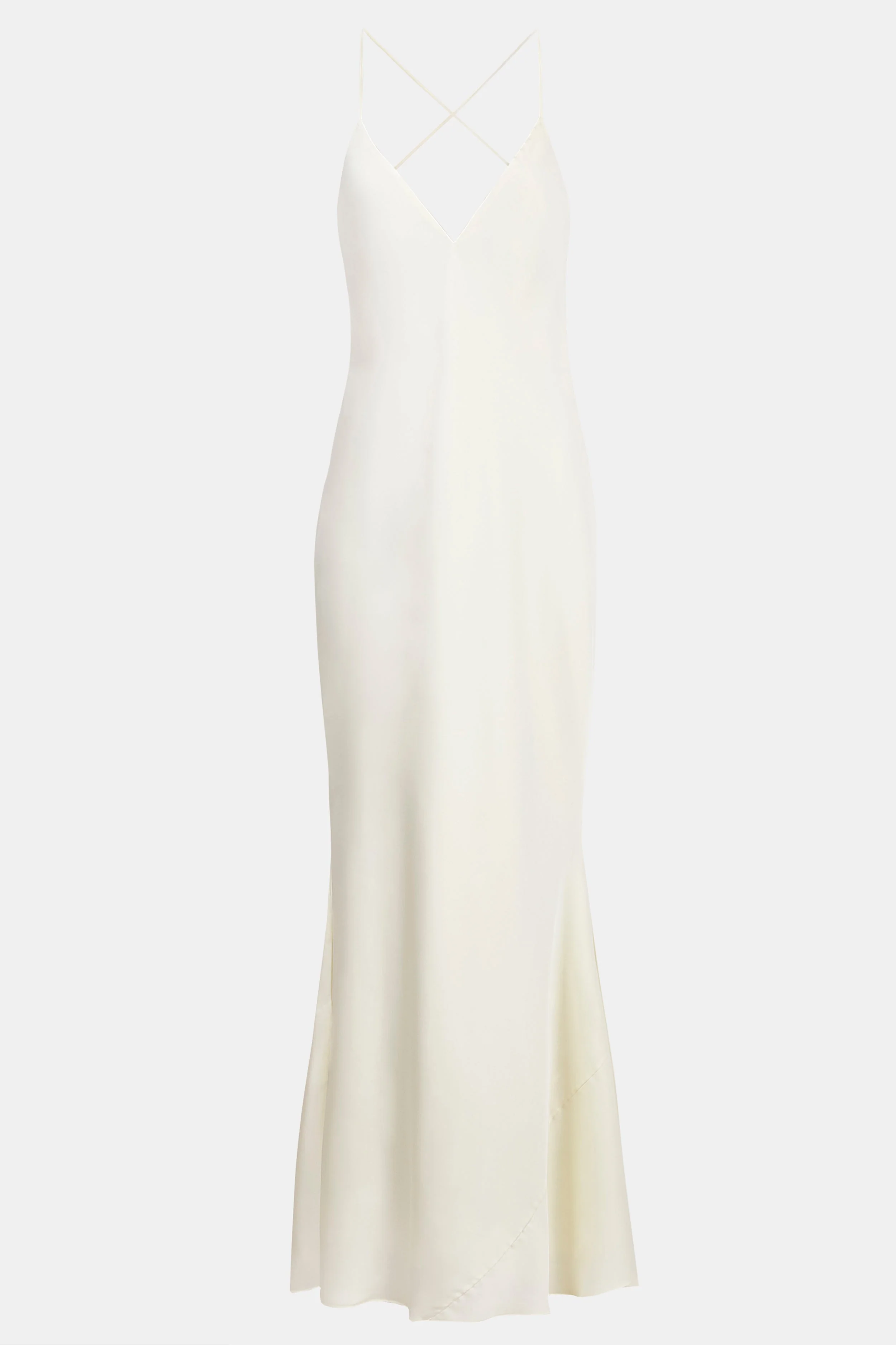 Satin Slinky Cowl Back Gown - Ivory - Image 7