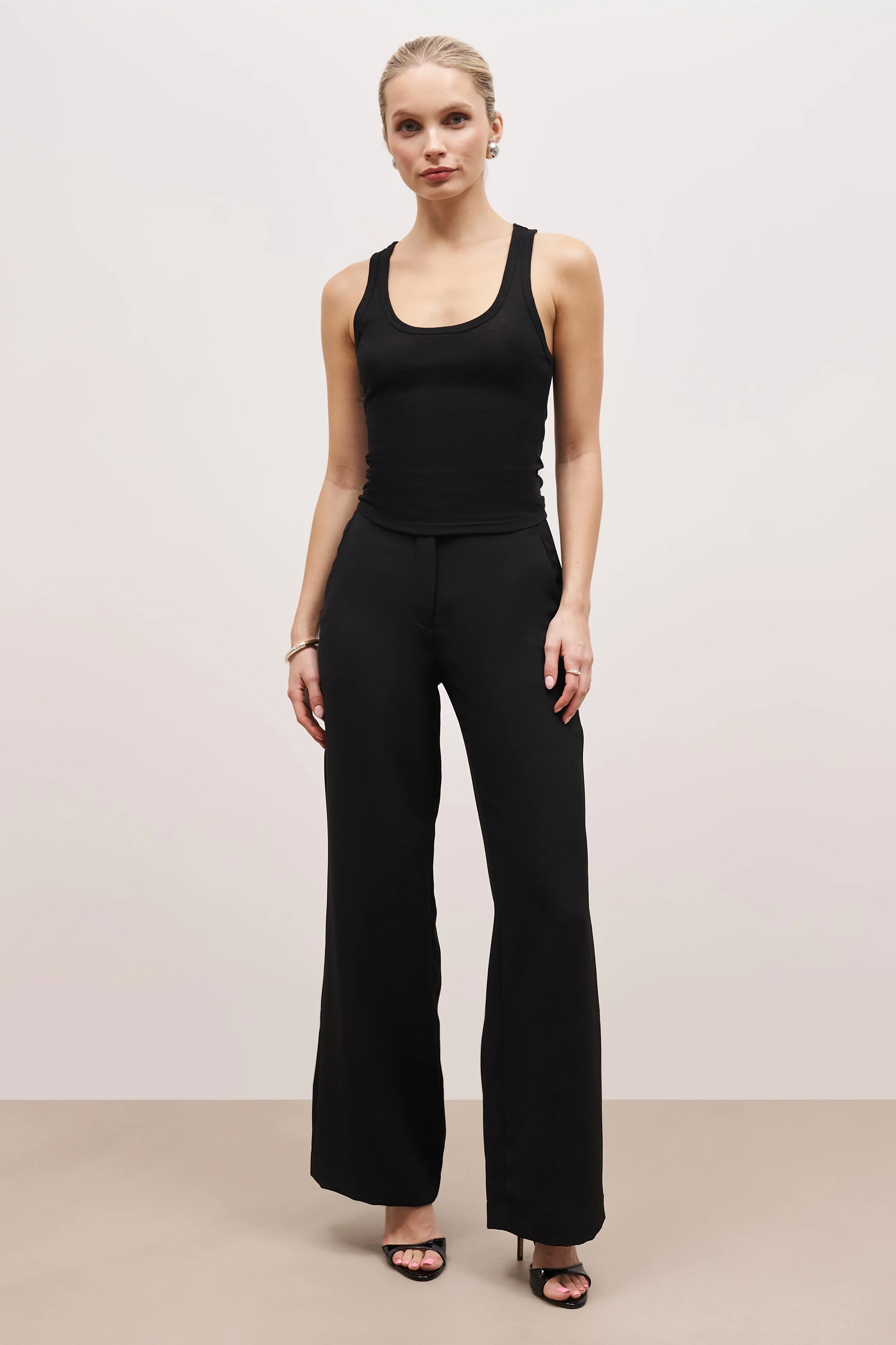 Semi Sheer Tank Top - Black - Image 3