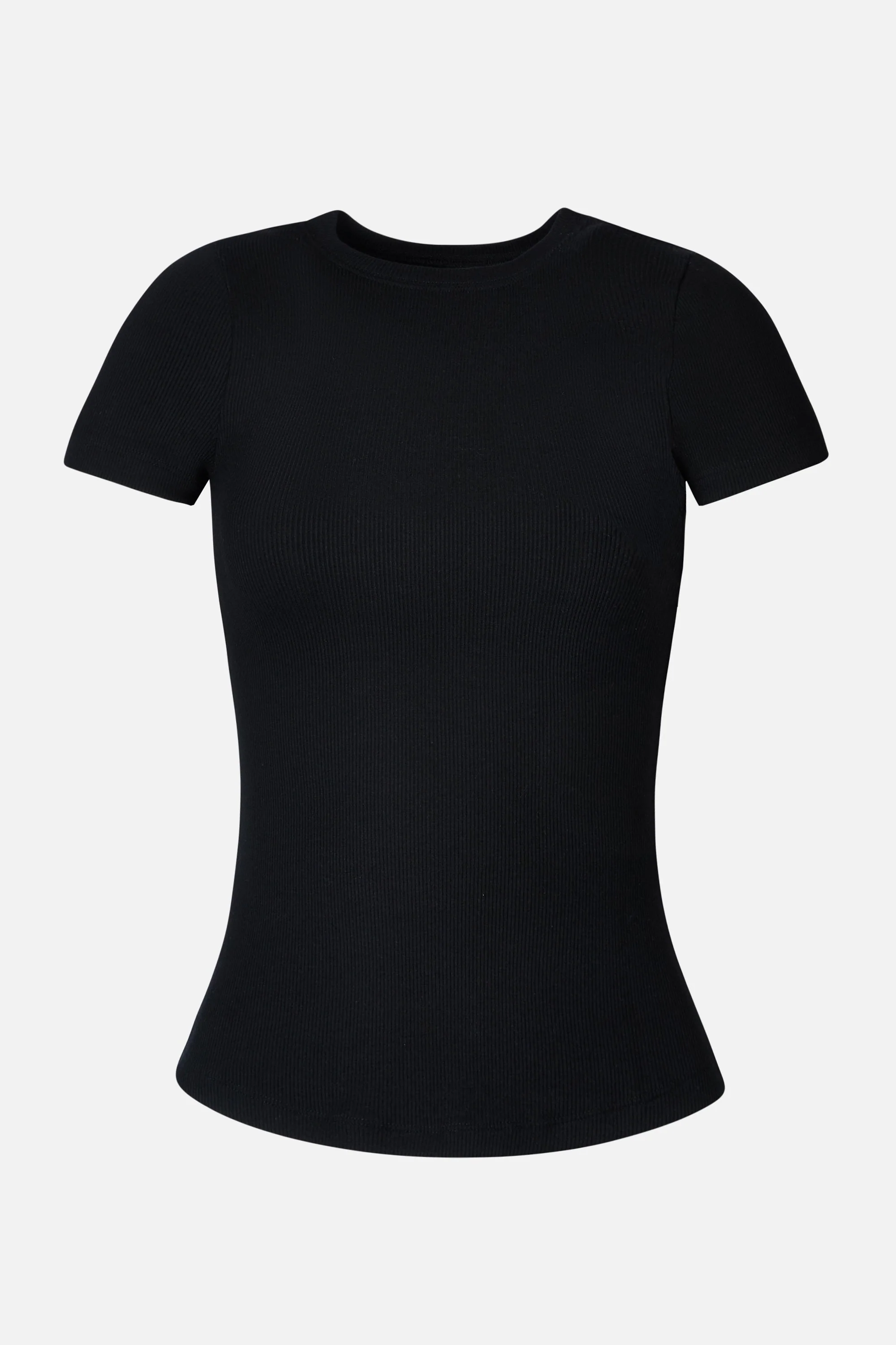 Soft Ribbed T Shirt - Black - Image 8