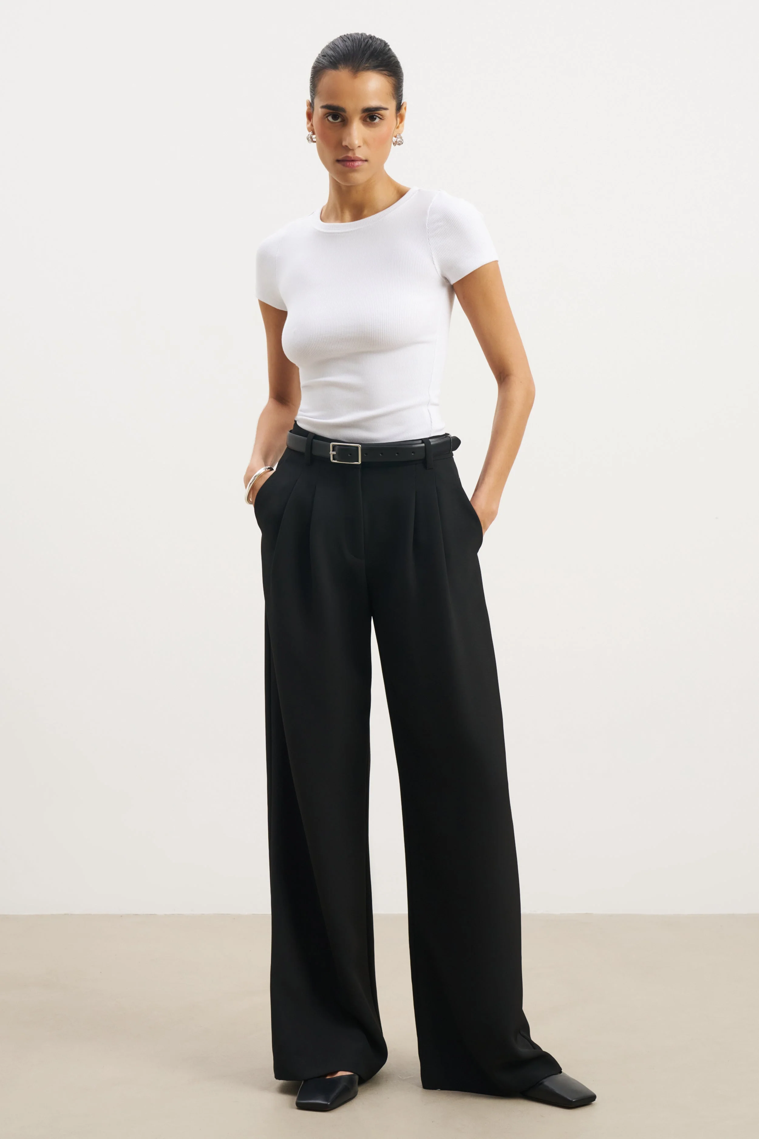 Soft Ribbed T Shirt - White - Image 3