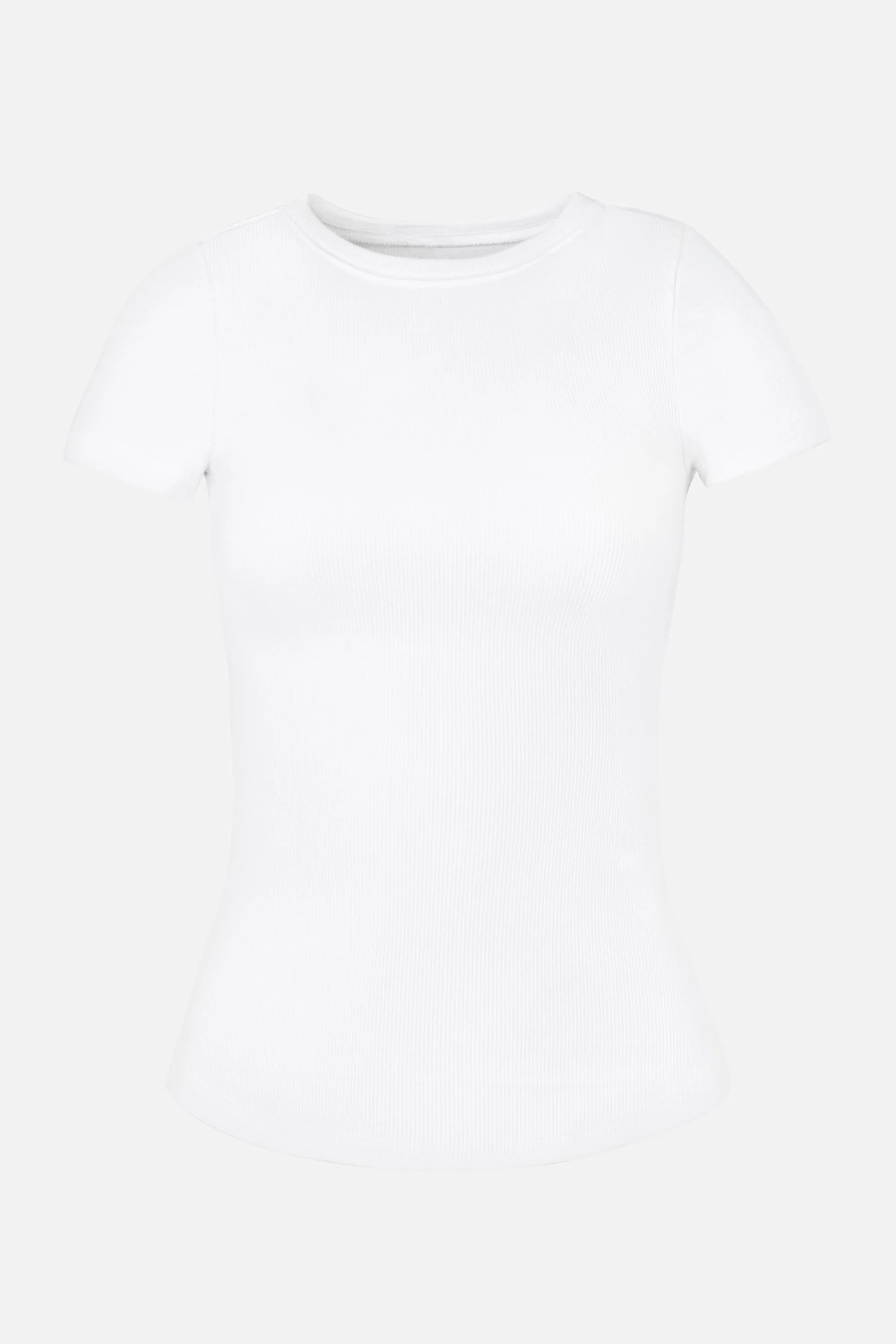 Soft Ribbed T Shirt - White - Image 9