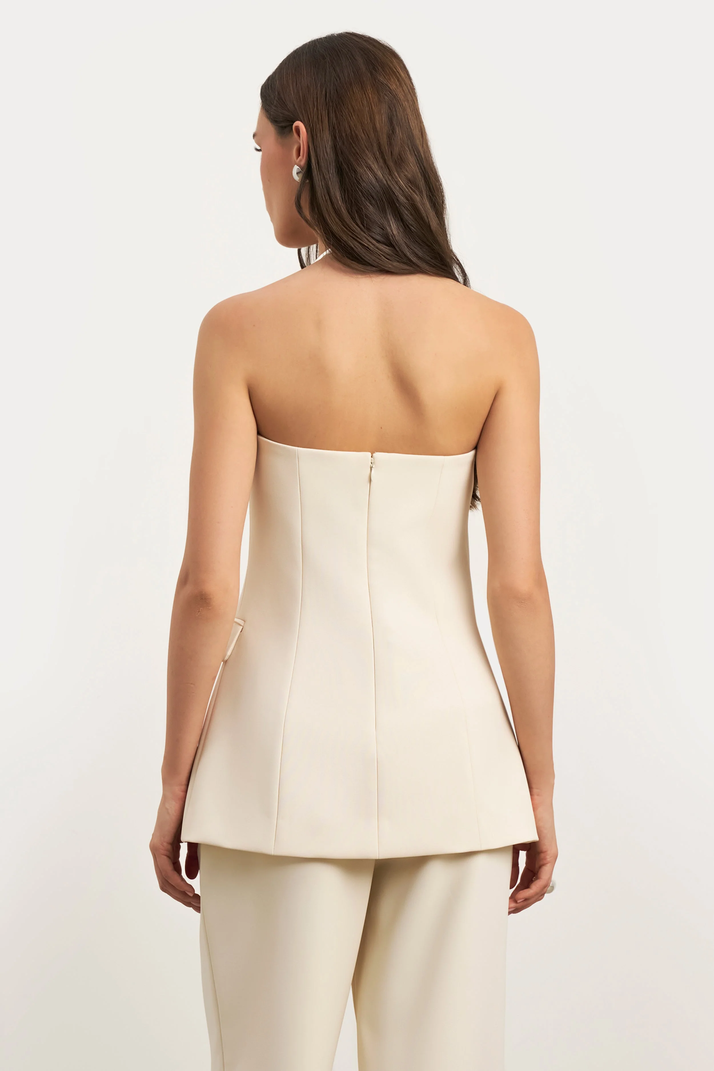 Strapless Peplum Bodice - Cream - Image 5