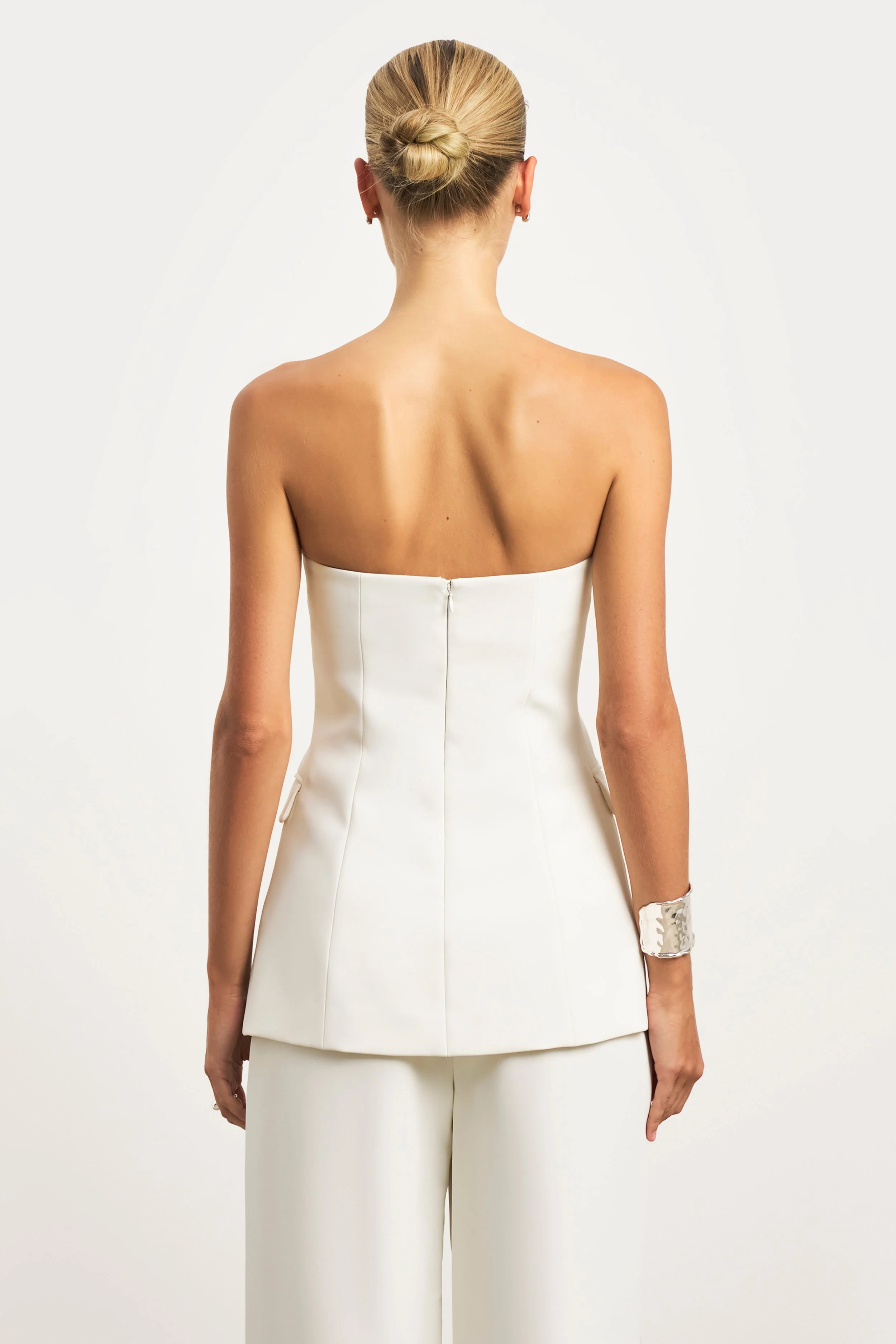 Strapless Peplum Bodice - White - Image 5