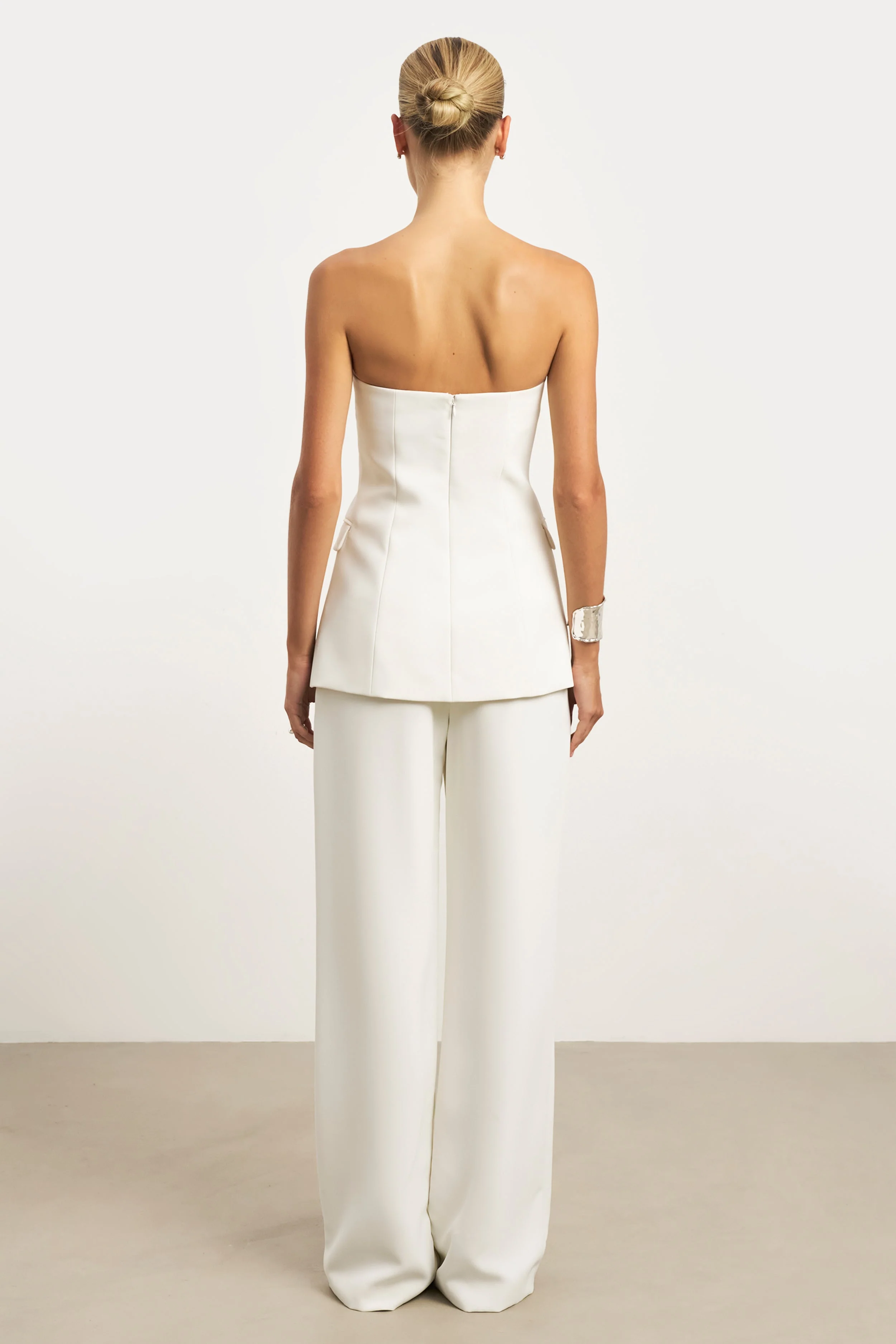 Strapless Peplum Bodice - White - Image 6