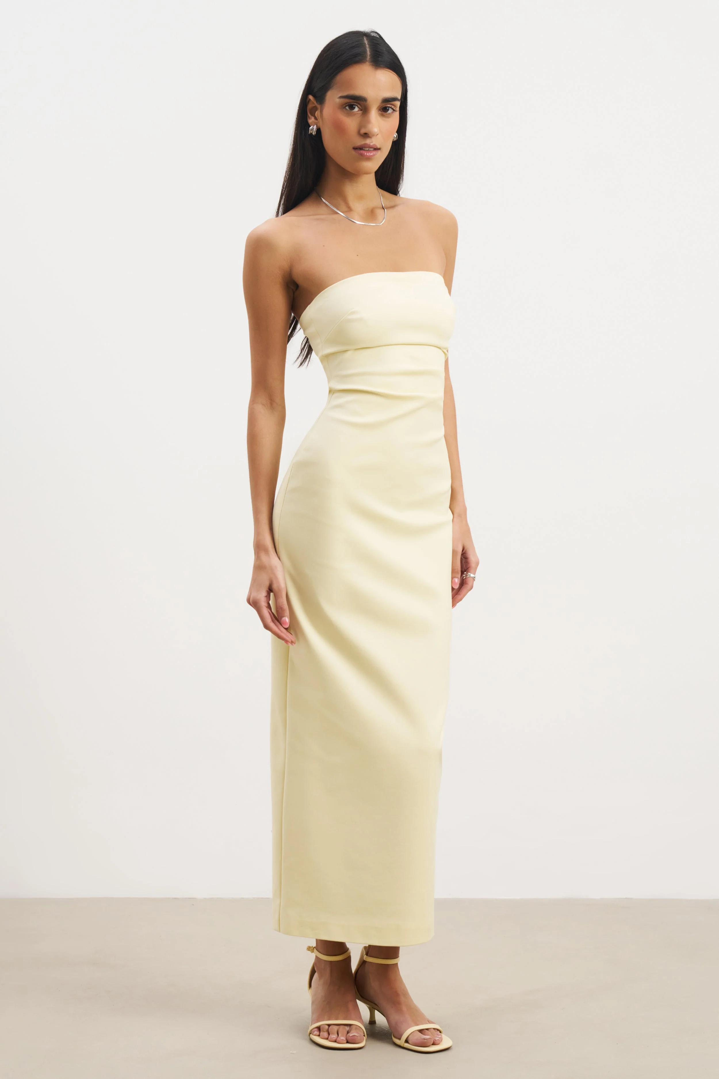 Strapless Ruched Midaxi Dress - Buttermilk - Image 3