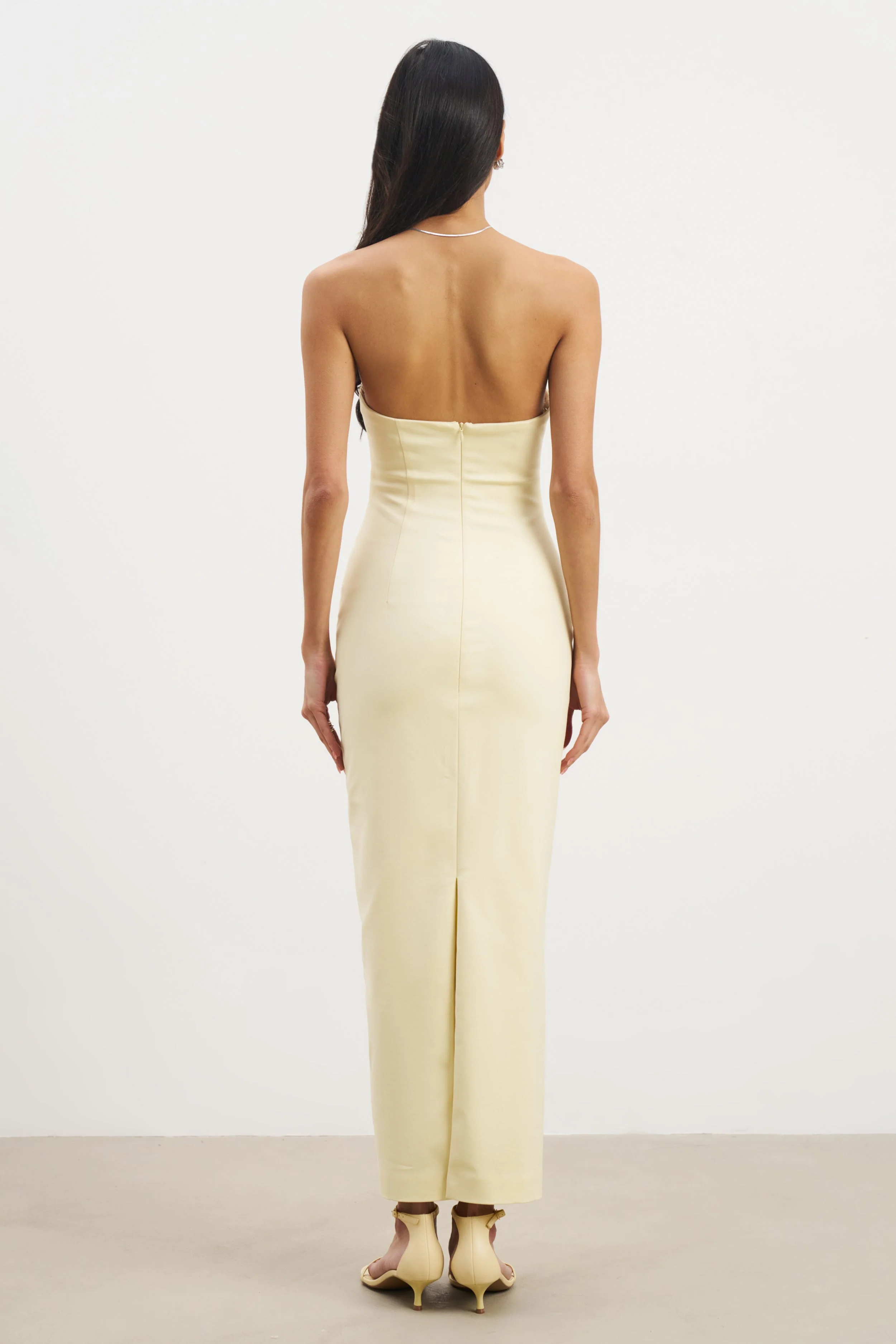 Strapless Ruched Midaxi Dress - Buttermilk - Image 5