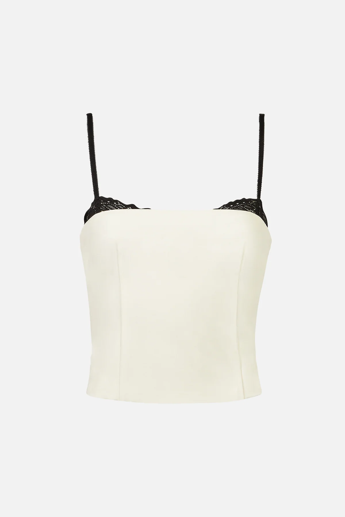 Tailored Bra Detail Bustier - Cream/Black - Image 6