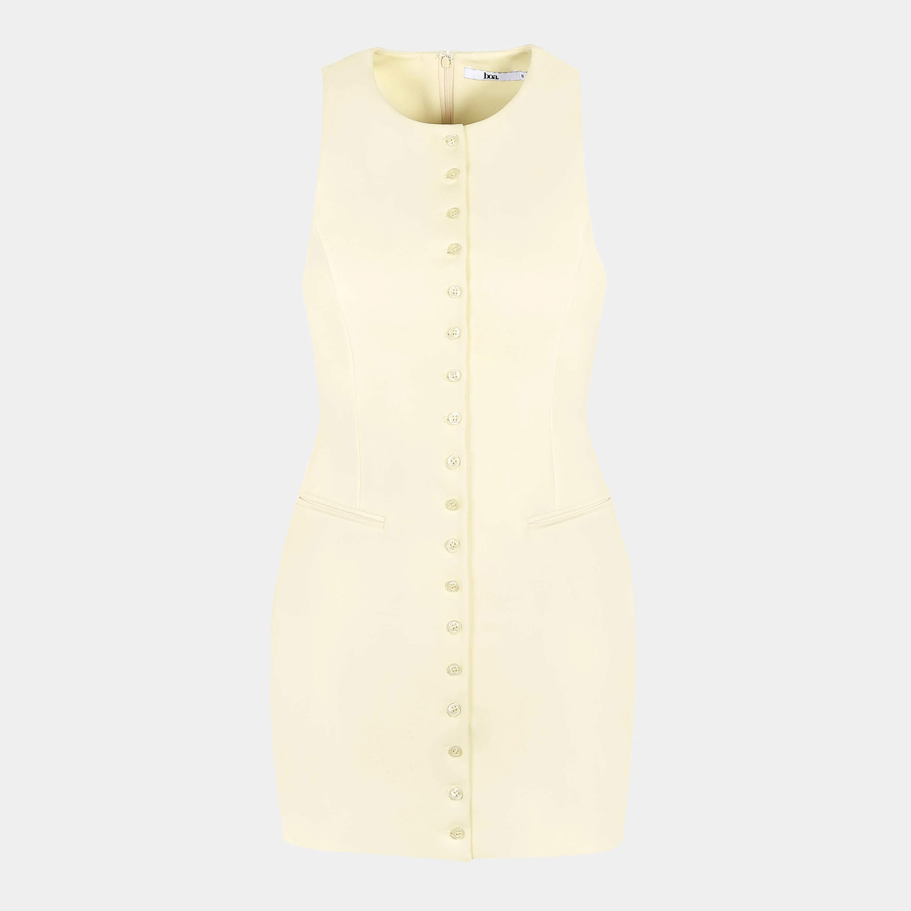 Tailored Button Down Mini Dress - Buttermilk - Image 8