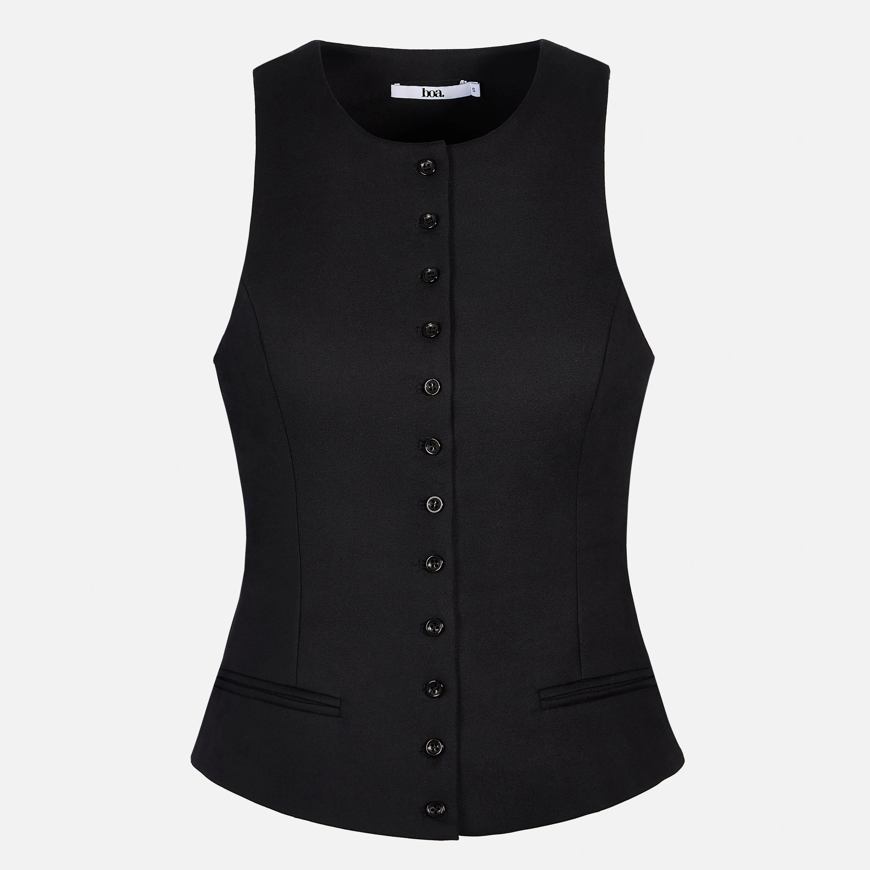 Tailored Button Down Waistcoat - Black - Image 8