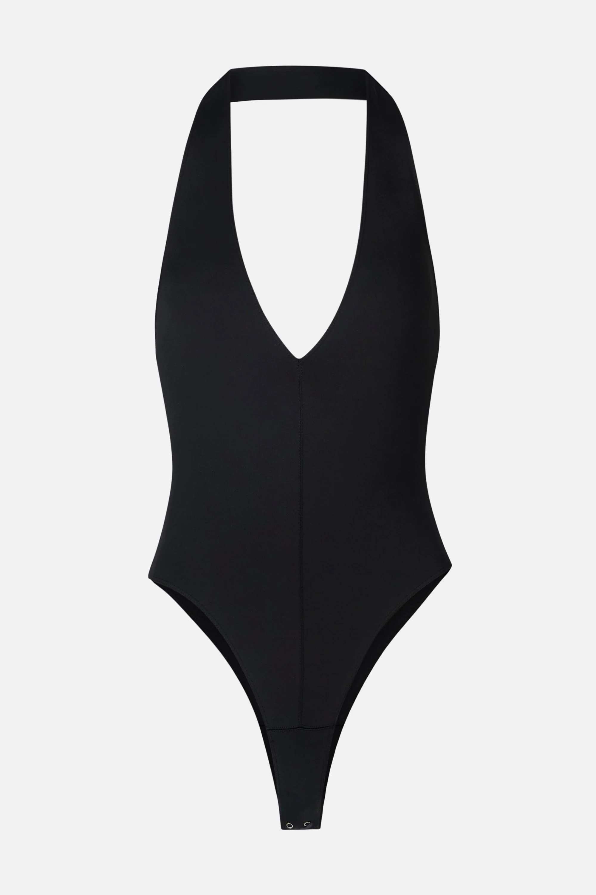 V Neck Plunge Bodysuit - Black - Image 8