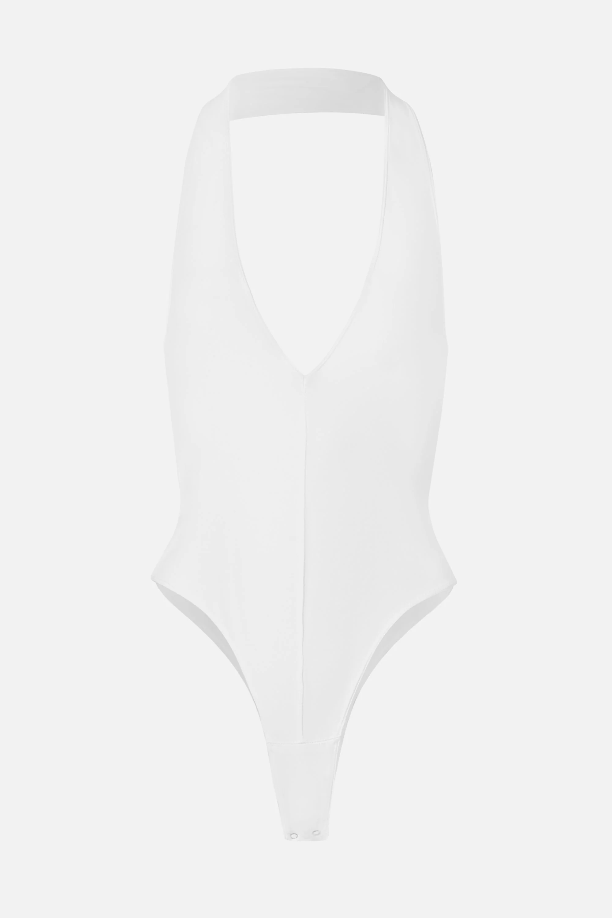 V Neck Plunge Bodysuit - White - Image 9